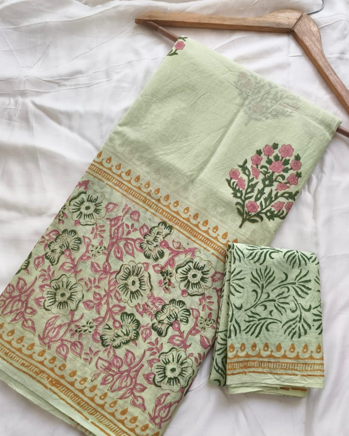 Nimi | Hand Block Printed Cotton Saree