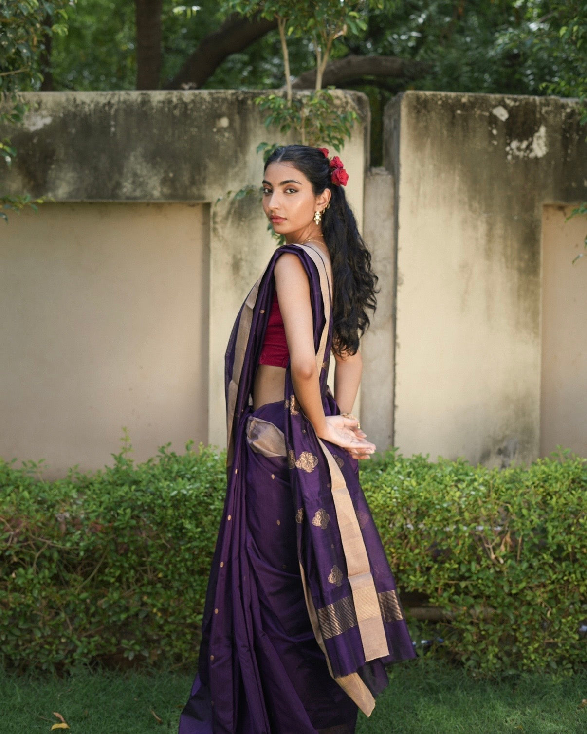 Neelima | Purple Chanderi Silk Saree