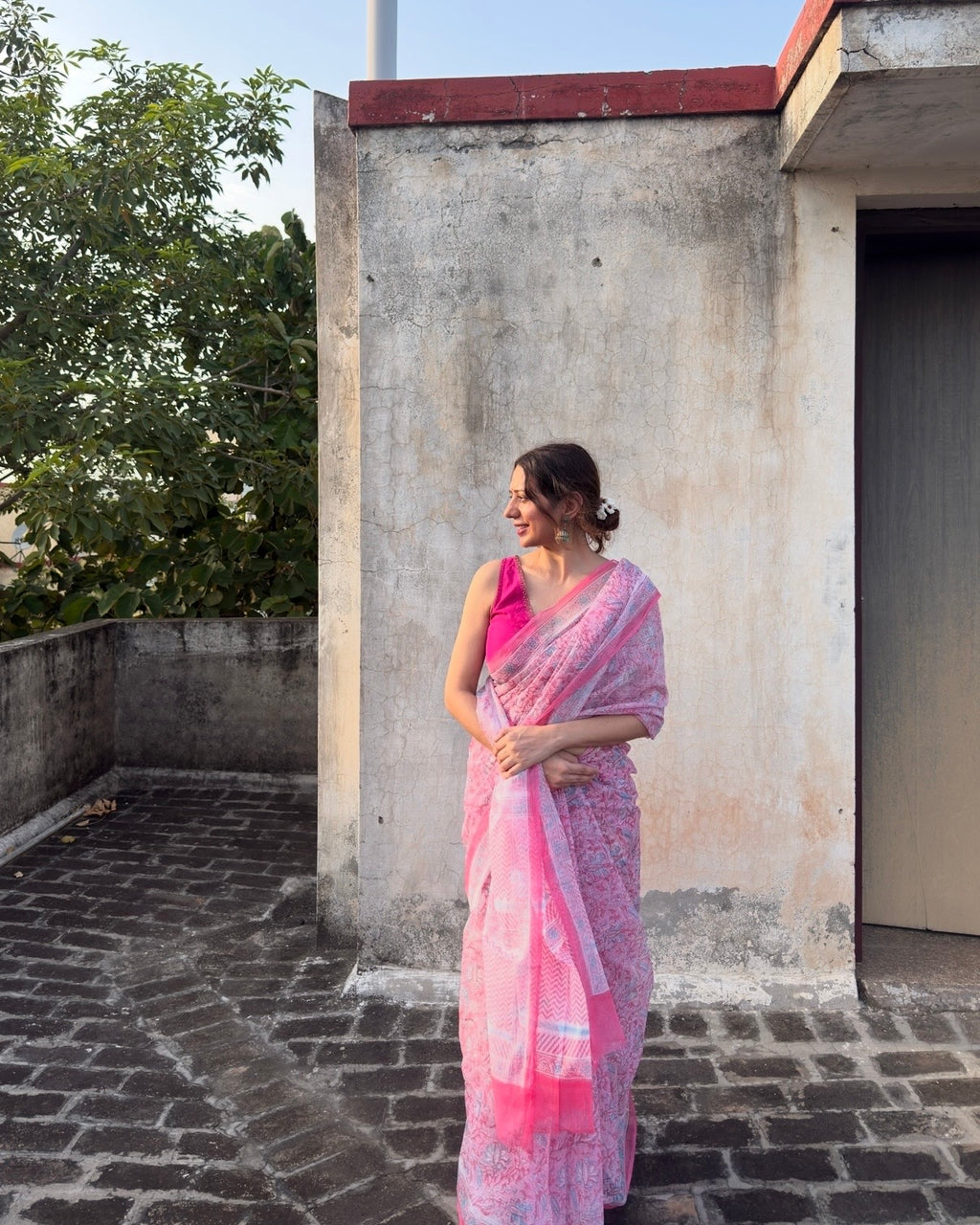 Nikki | Printed Kota Doria Saree (without blouse piece)