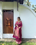 Niloufer | Plum Handloom Banarasi Katan Silk Saree