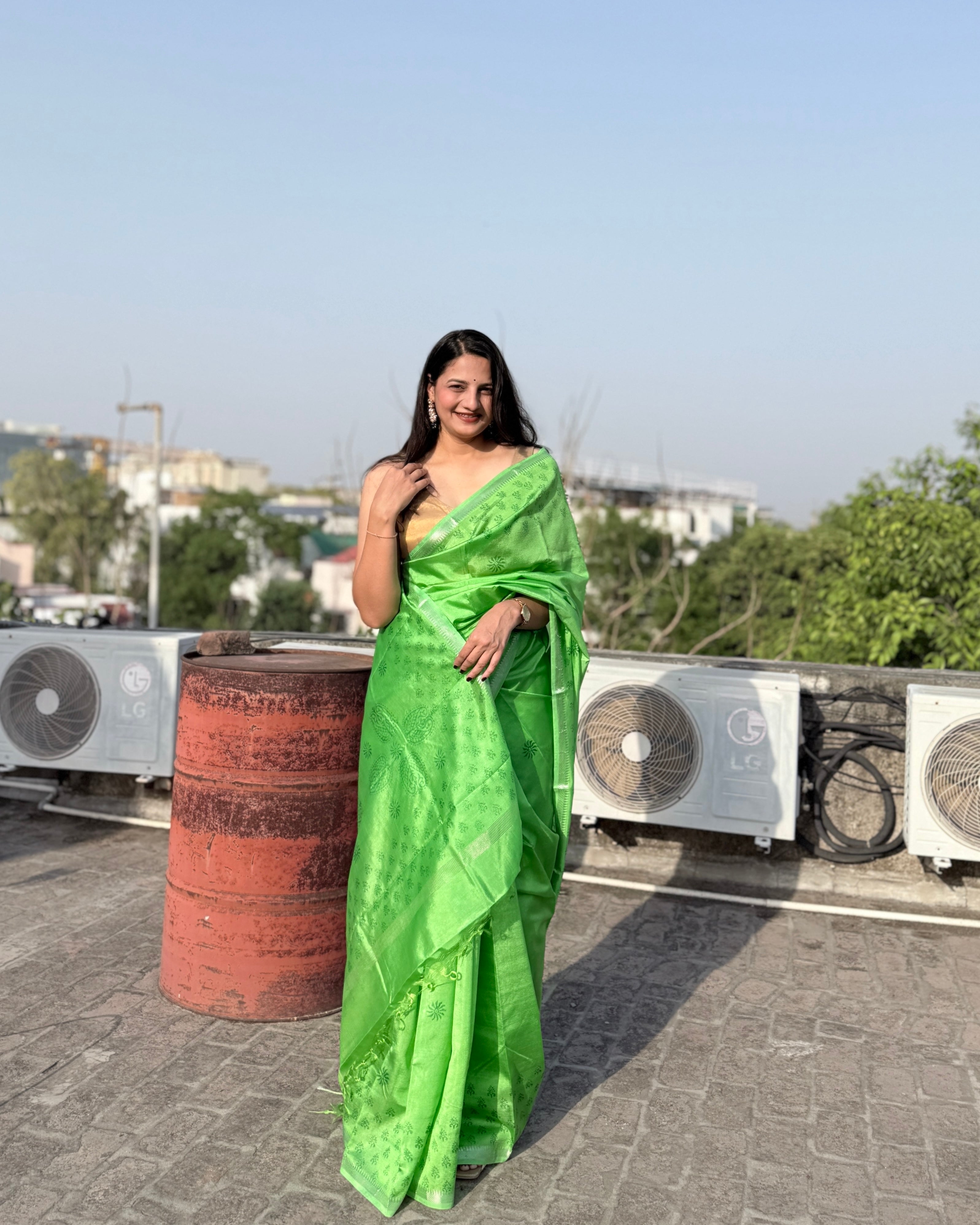 Panna | Green Banana Silk Saree