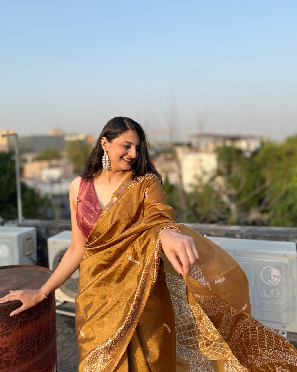Ruhi | Mustard Banana Silk Saree