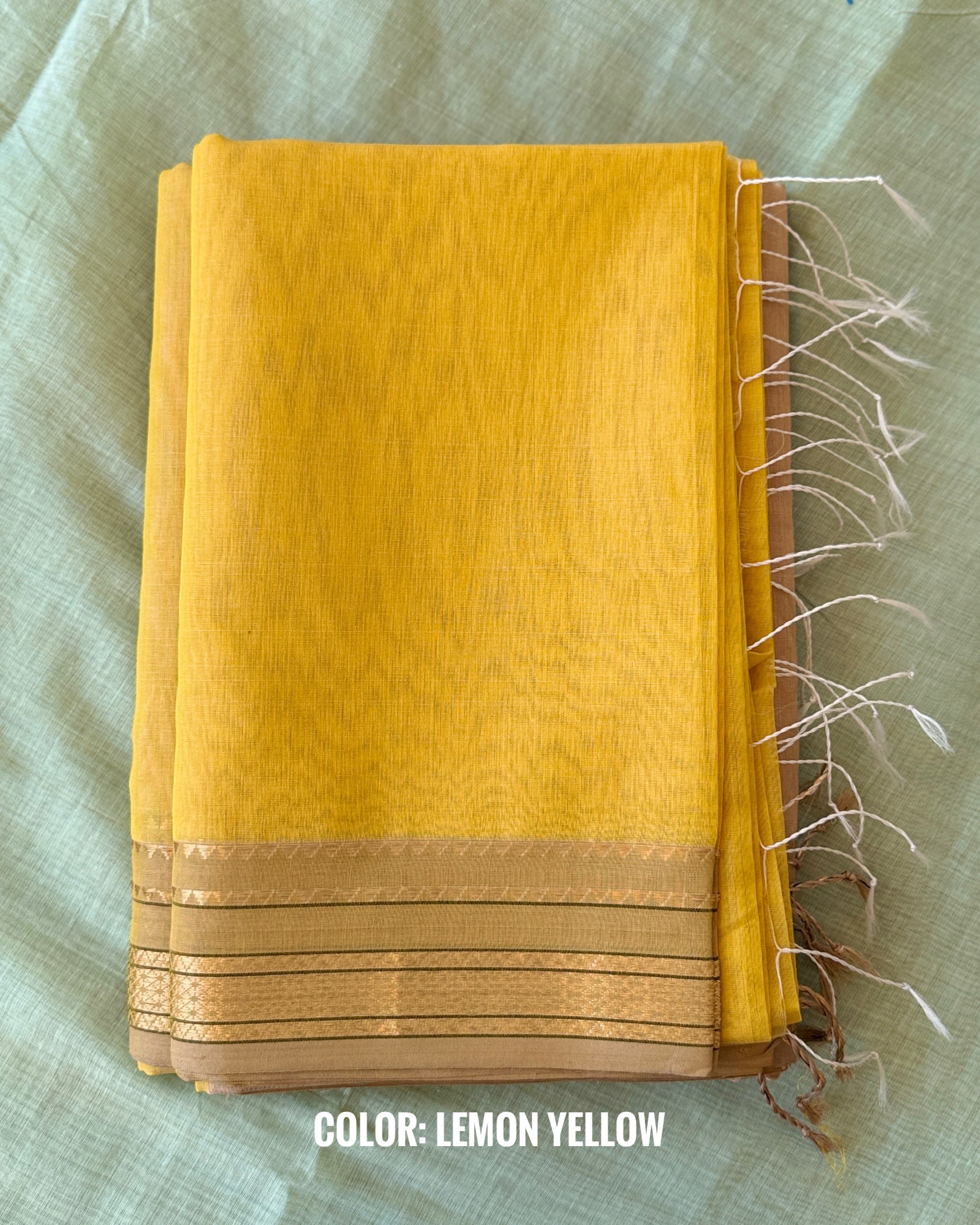 Nimbu | Yellow Maheshwari Saree