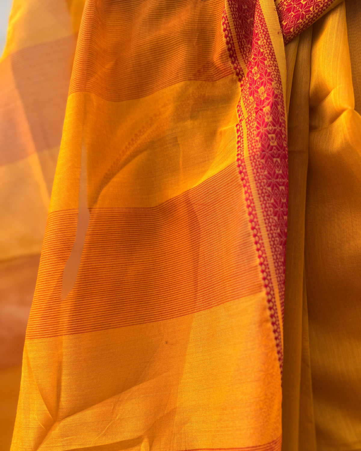 Chameli | Marigold Yellow Maheshwari Saree