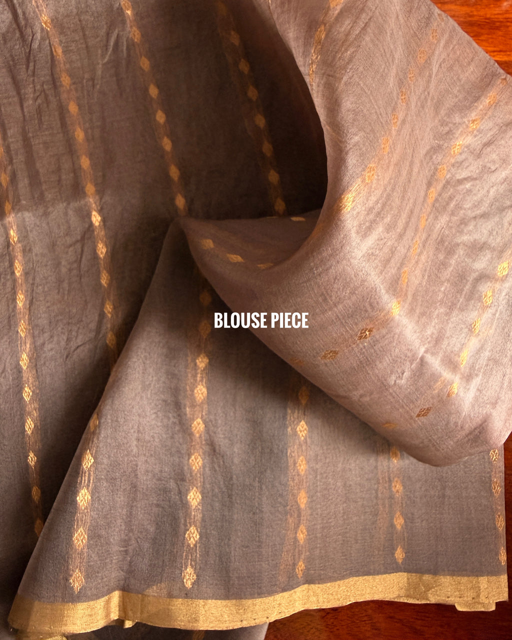 Naina | Brown Handloom Banarasi Kora Silk Saree