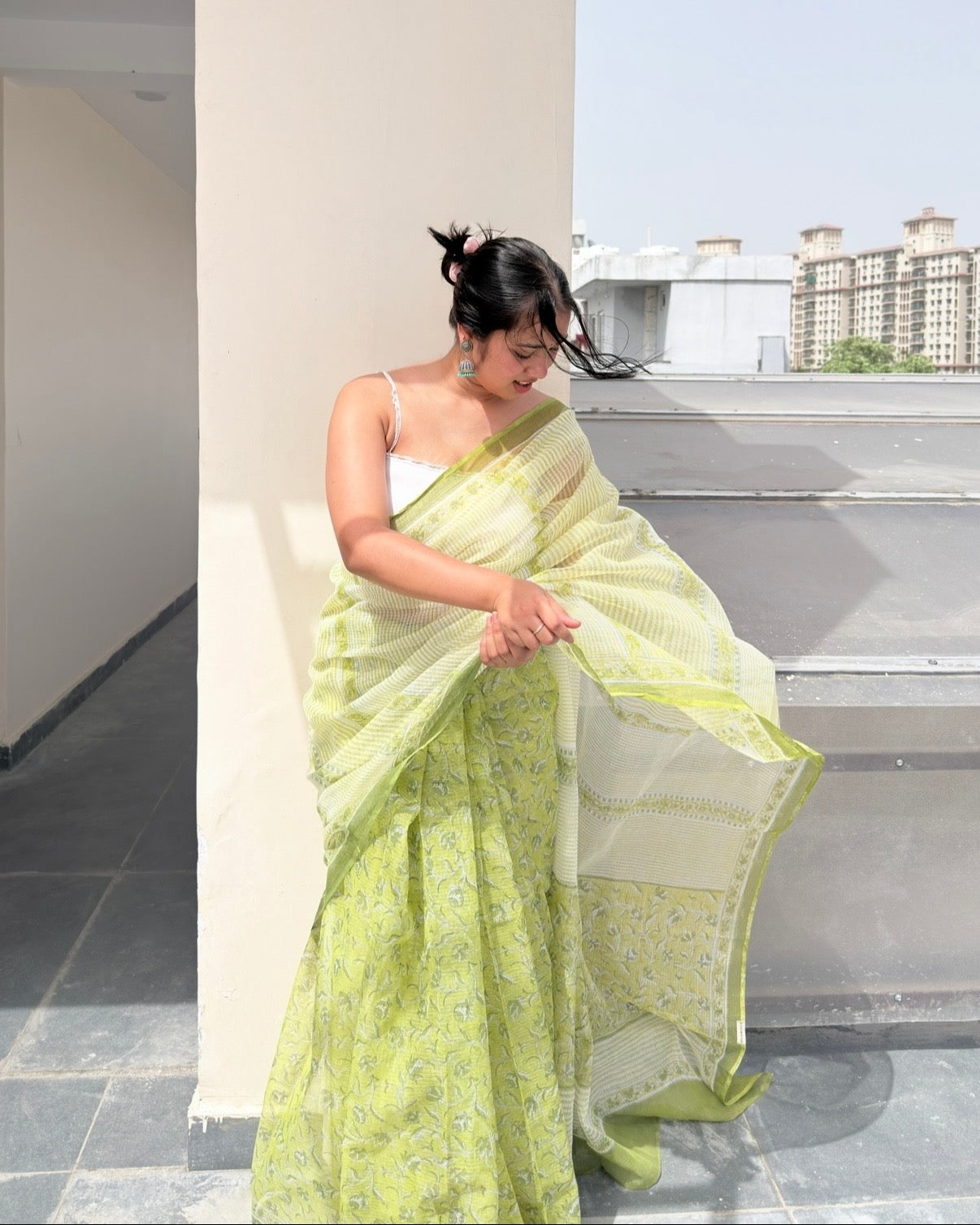 Keri | Printed Kota Doria Saree