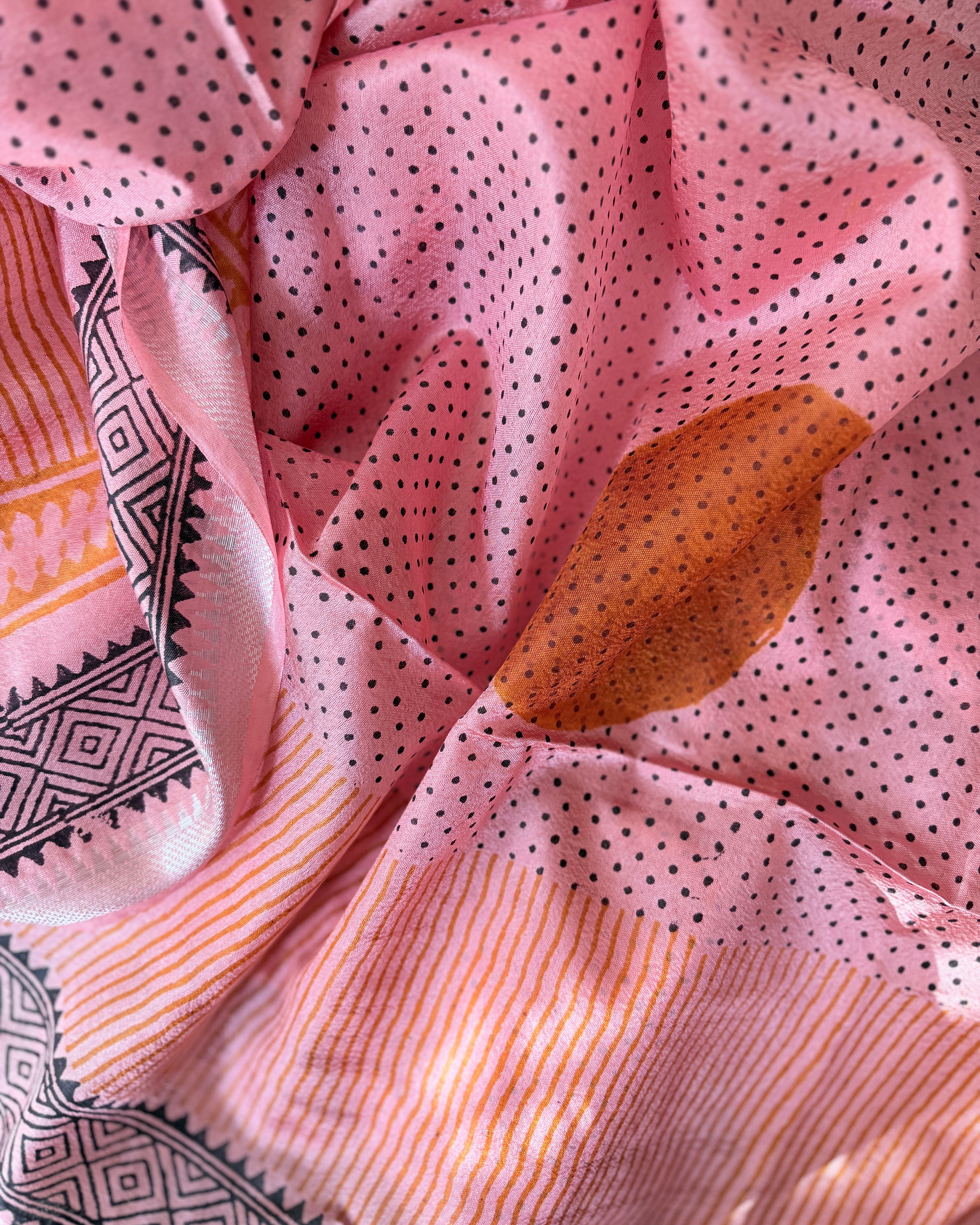 Nisarg | Pink Banana Silk Saree
