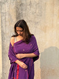 Jamun | Purple Viscose Crepe Hand Embroidered saree