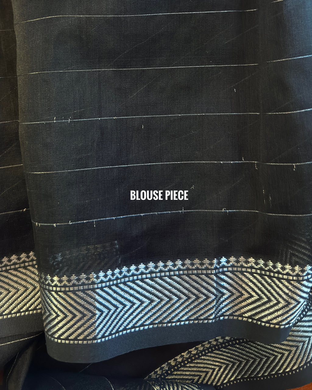 Chandni | Black Maheshwari Saree with Silver Checks