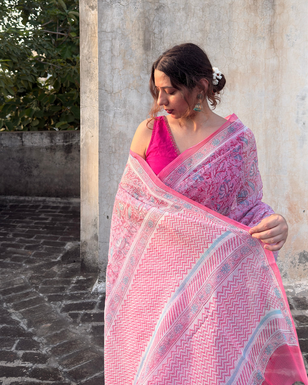 Nikki | Printed Kota Doria Saree (without blouse piece)