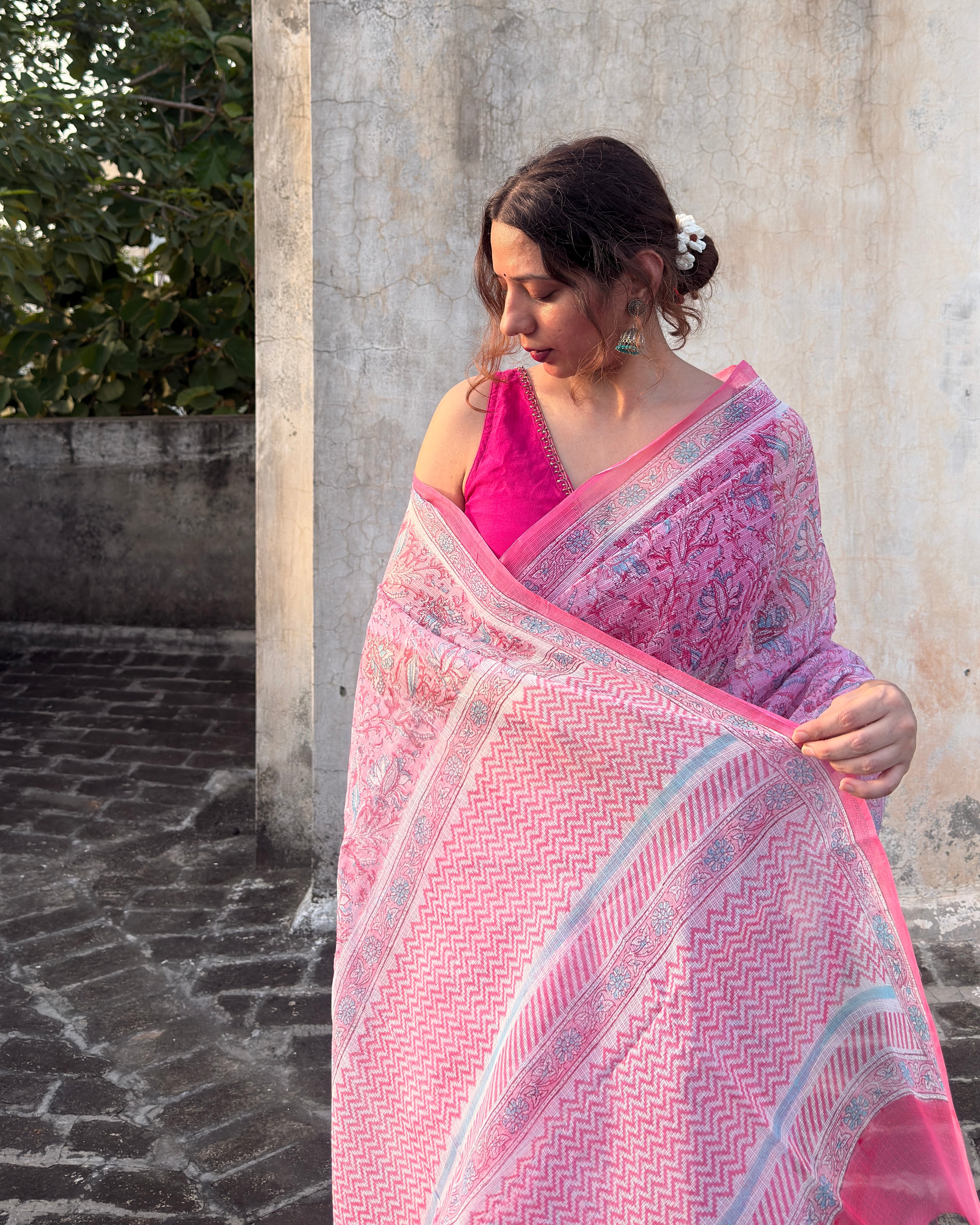 Nikki | Printed Kota Doria Saree (without blouse piece)