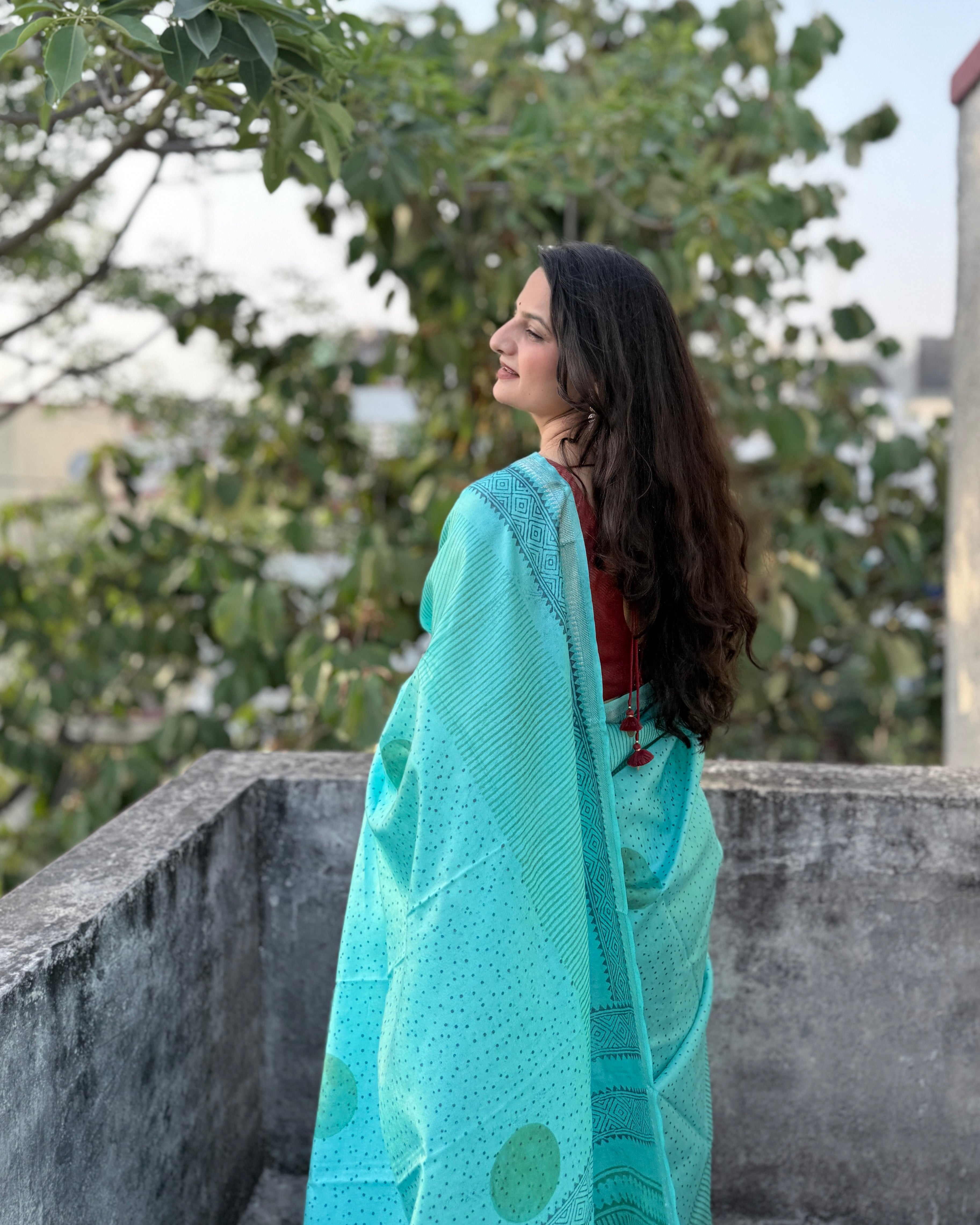 Aasma | Blue Banana Silk Saree