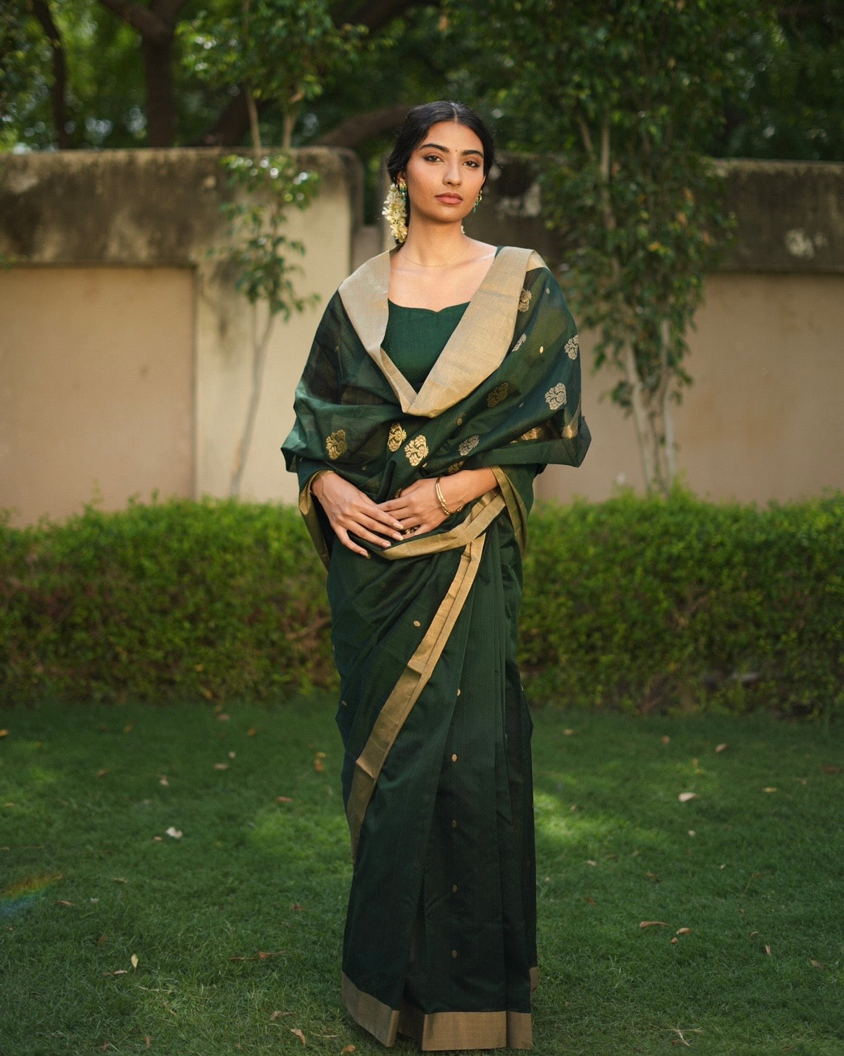 Heena | Green Chanderi Silk Saree