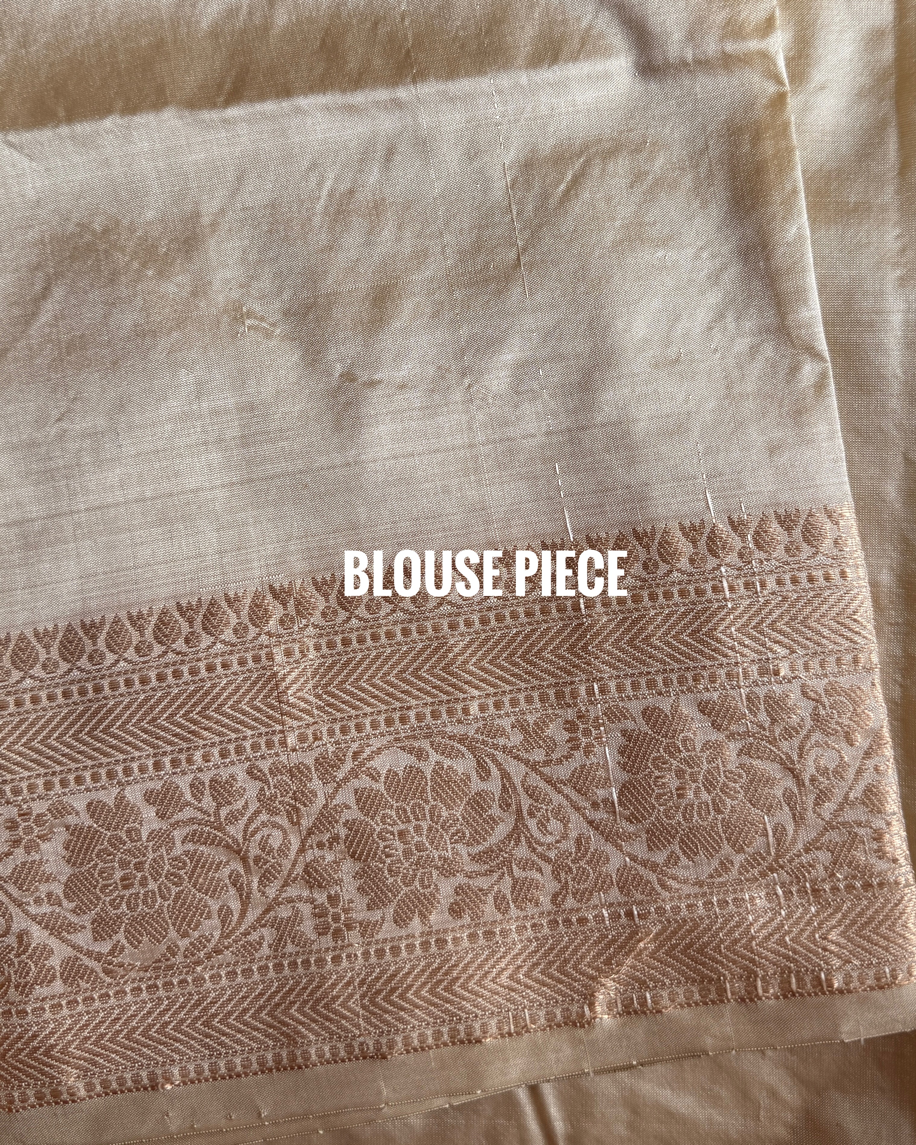 Mogra | Cream Handloom Banarasi Katan Silk Saree