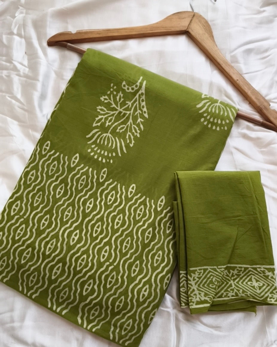 Kajri | Hand Block Printed Cotton Saree