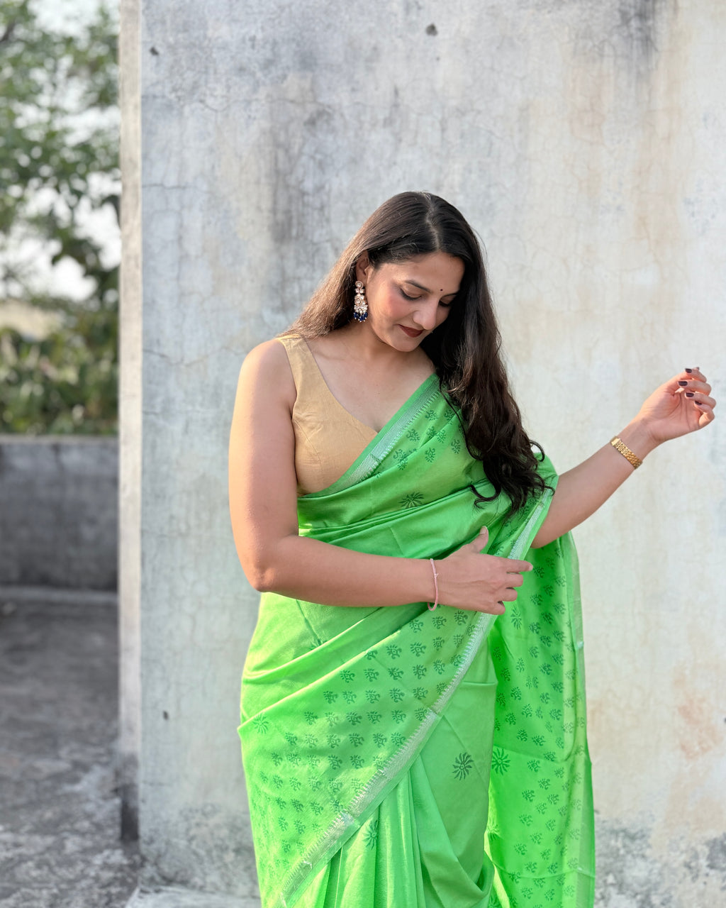 Panna | Green Banana Silk Saree