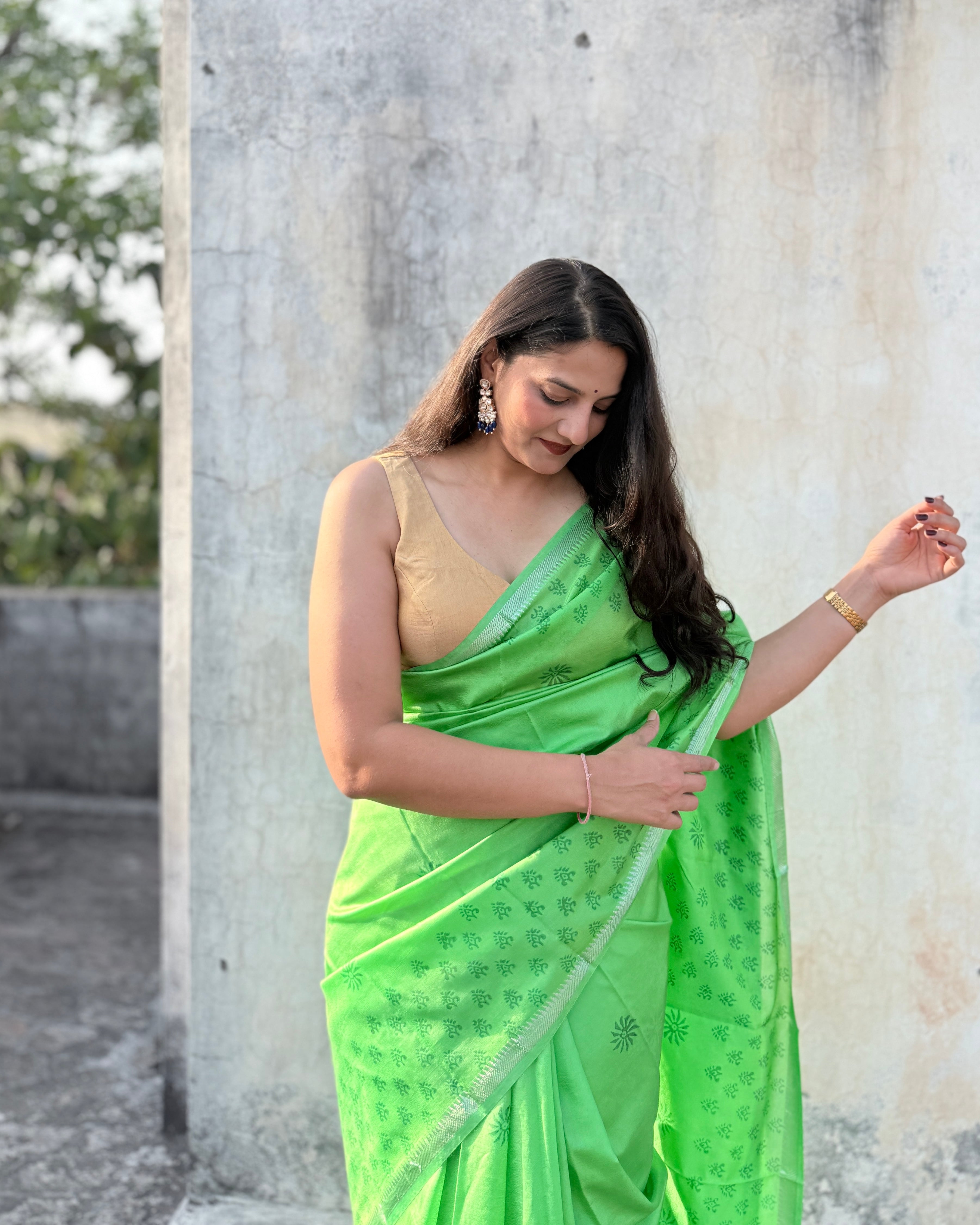 Panna | Green Banana Silk Saree