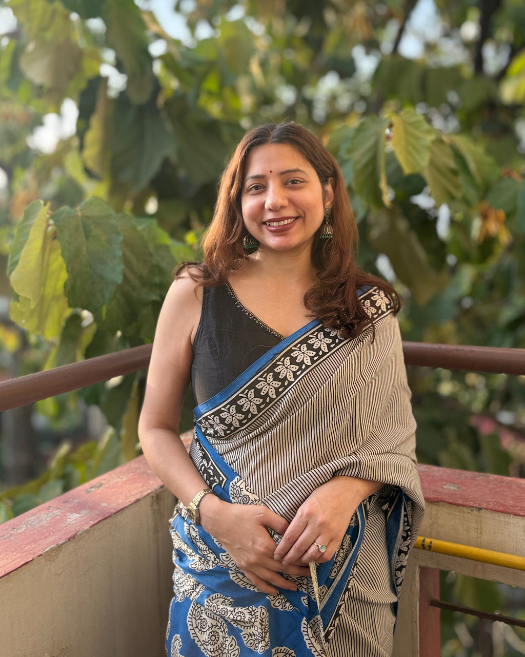 Nilambari | Hand-blocked Cotton Saree
