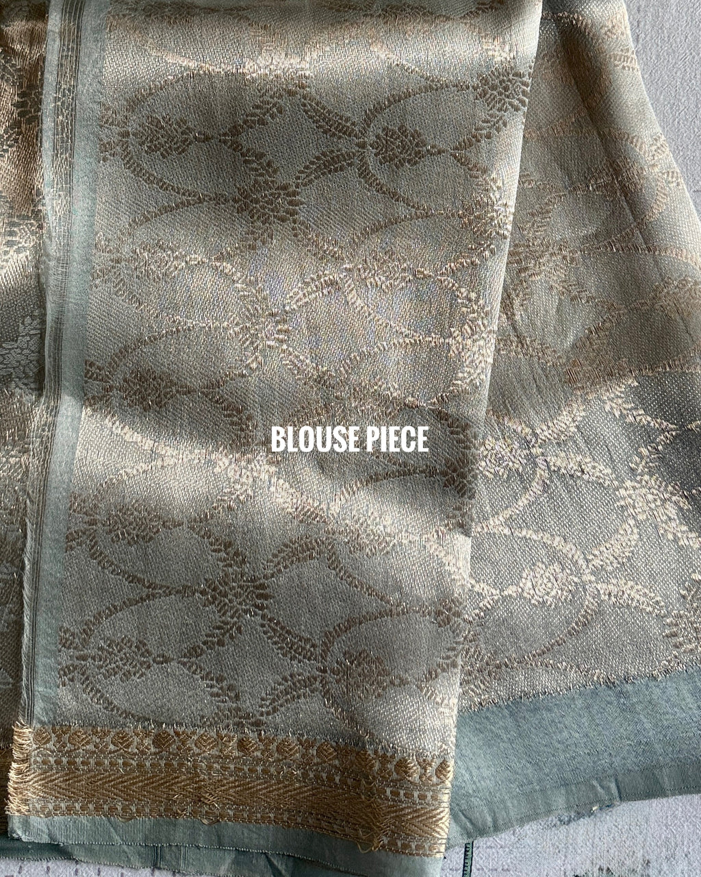 Naina | Blue Handloom Banarasi Kora Silk Saree