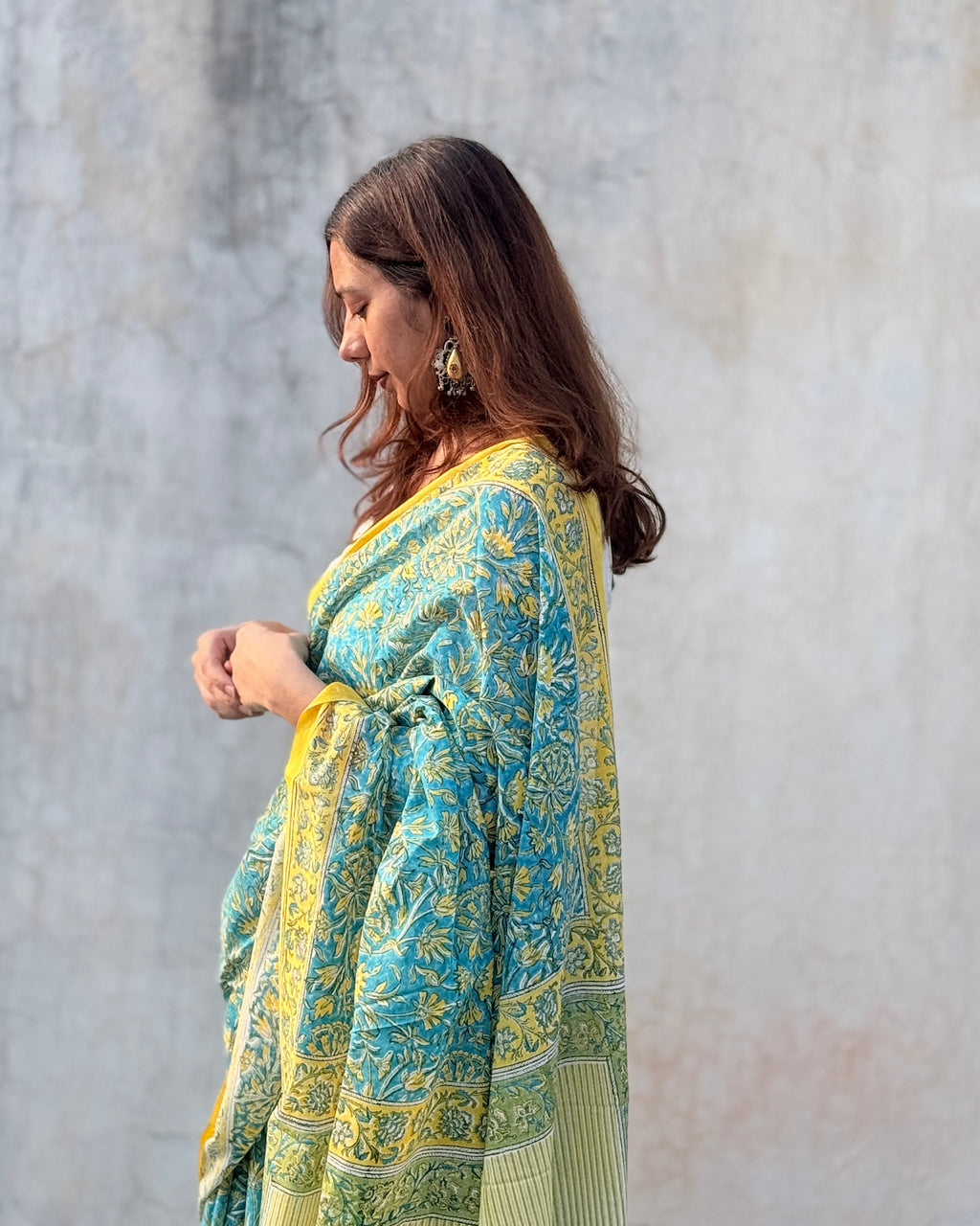 Riya | Hand Block Printed Cotton Saree