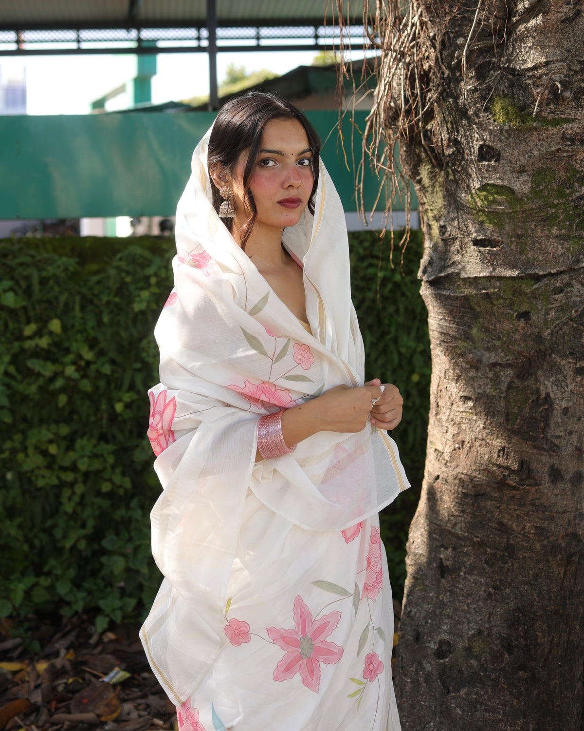 Dahlia | Maheshwari Handpainted Saree
