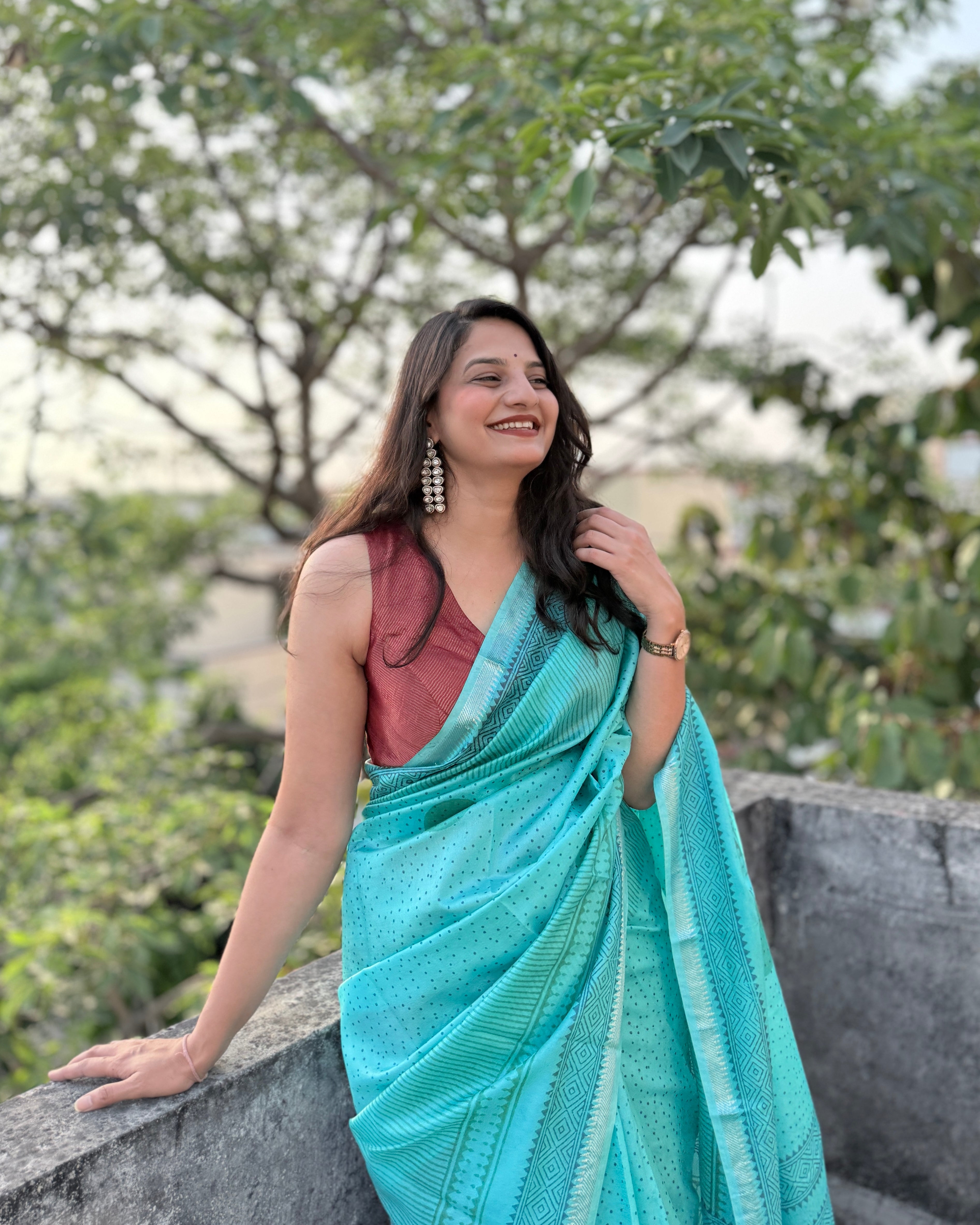 Aasma | Blue Banana Silk Saree
