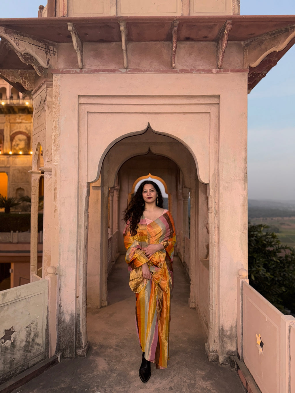 Chamak | Striped Chanderi Tissue Saree