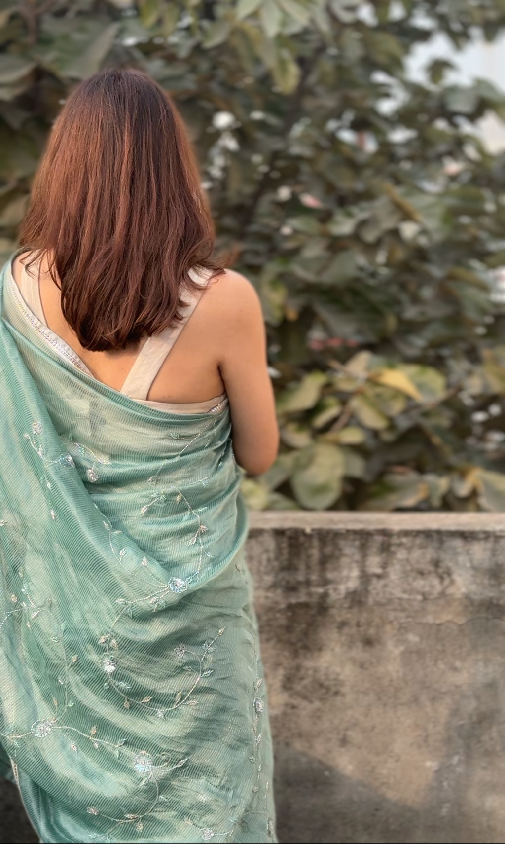 Sia | Green Viscose Organza & Silk Zari saree