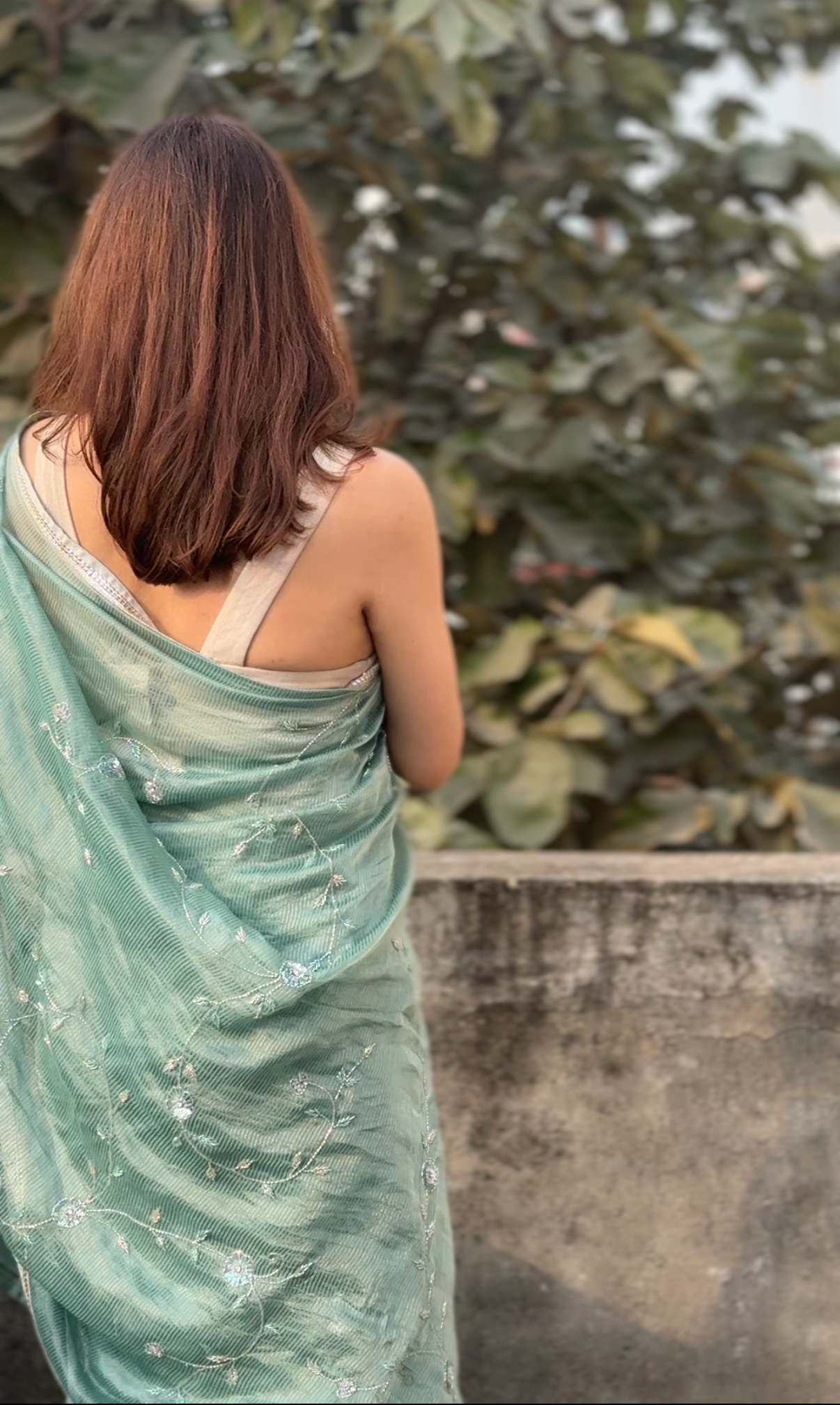 Sia | Green Viscose Organza & Silk Zari saree