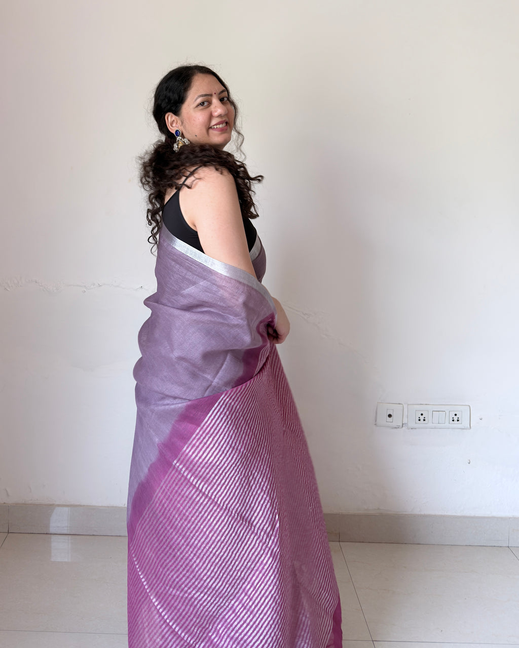 Tulip | Lavender Linen Saree