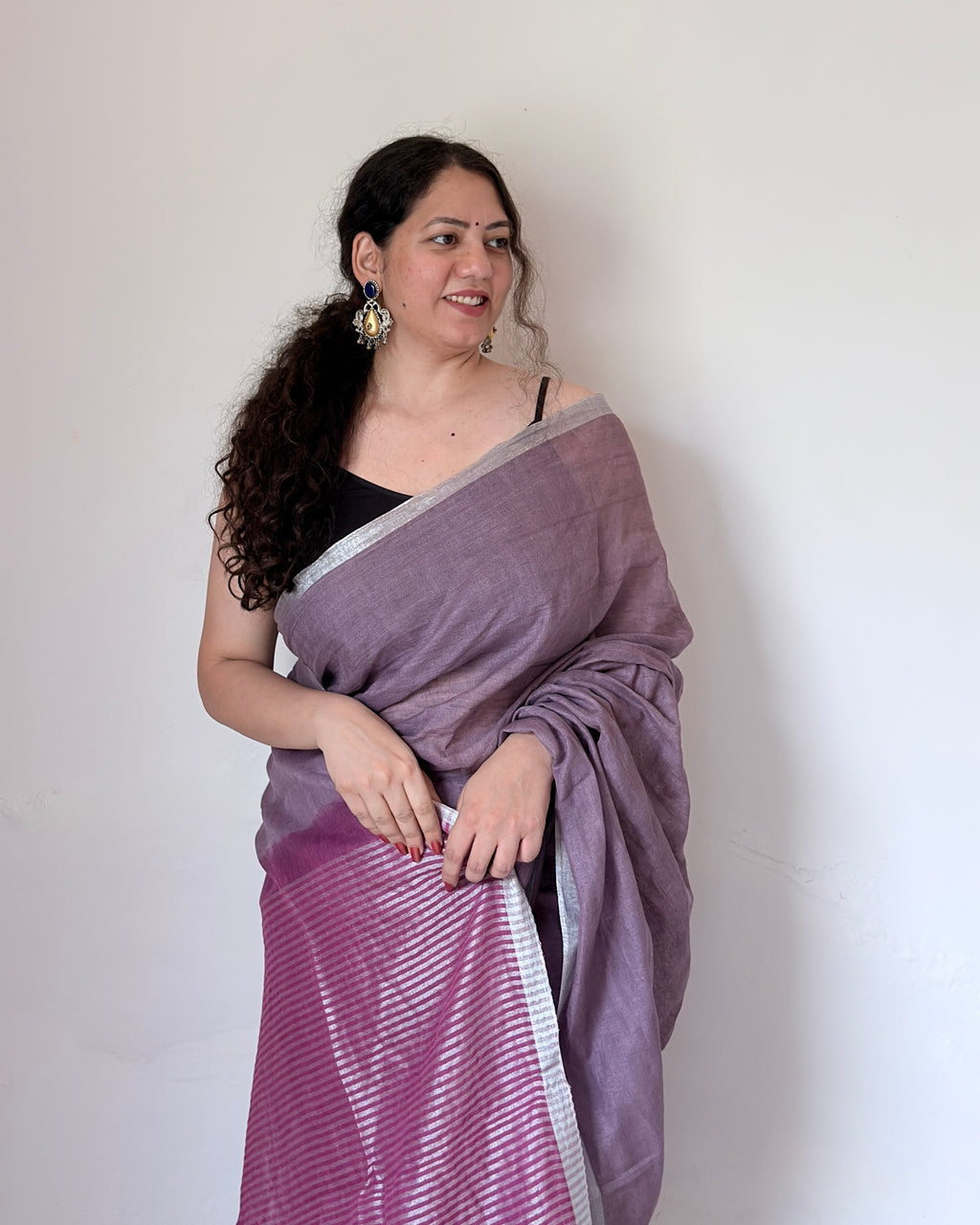 Tulip | Lavender Linen Saree
