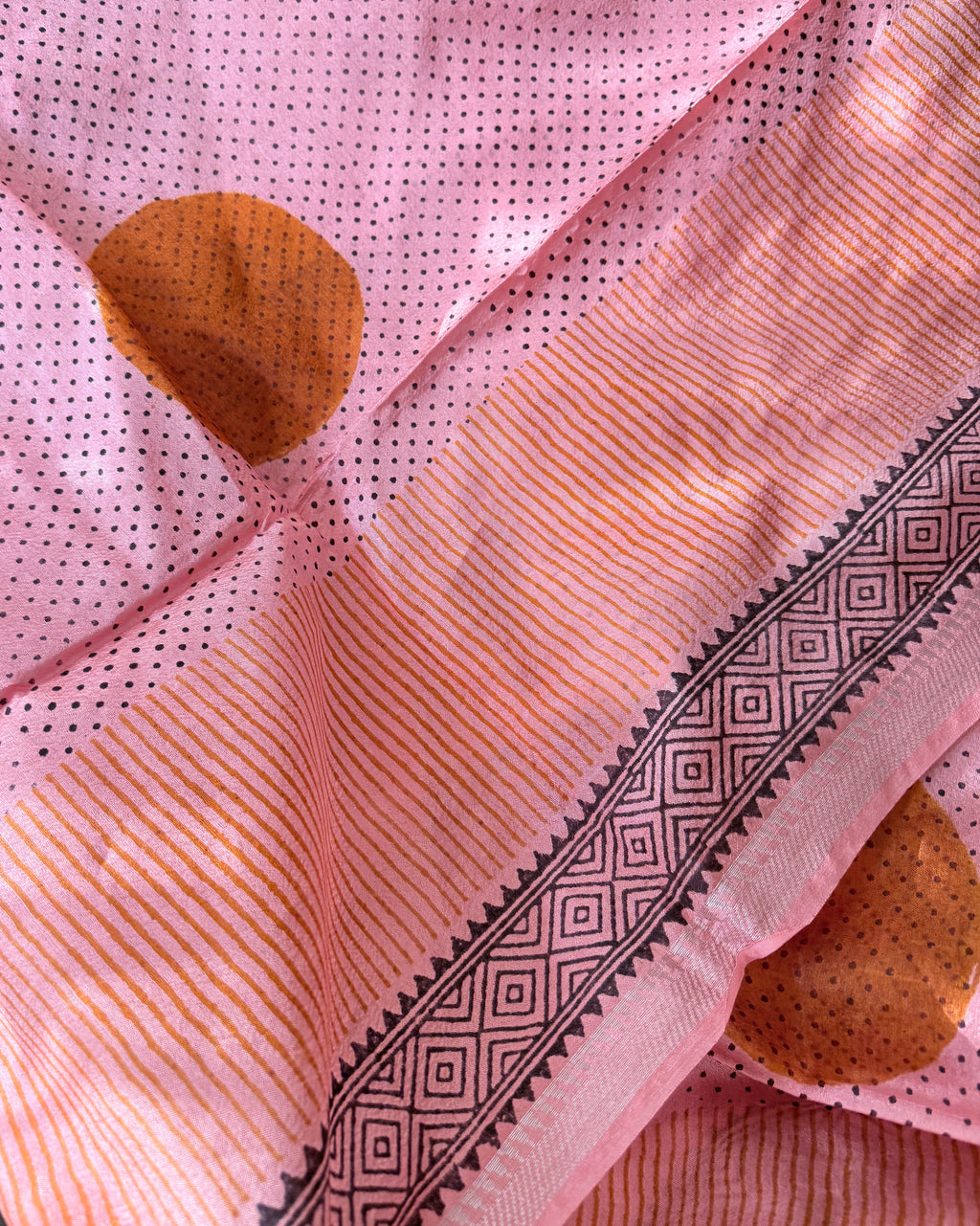 Nisarg | Pink Banana Silk Saree