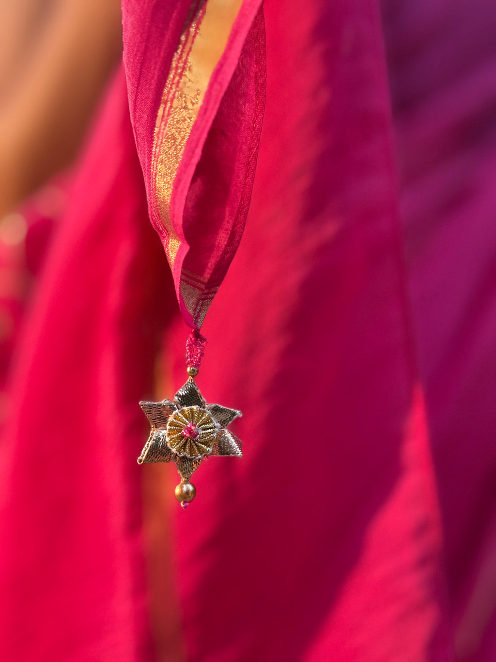 Noor | Rose Pink Embroidered Cotton Silk Saree
