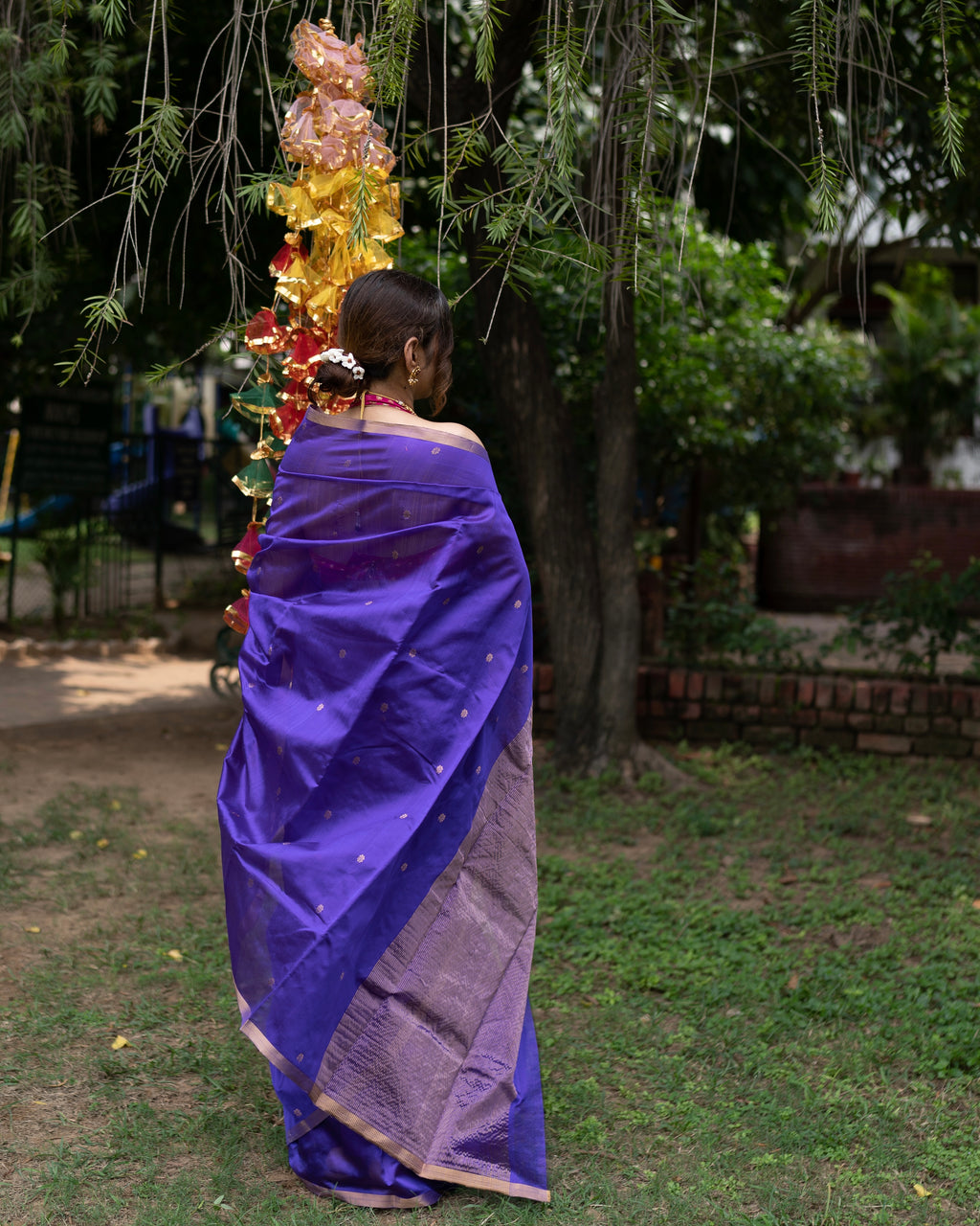 Laila | Purple Chanderi Pattu Silk Saree