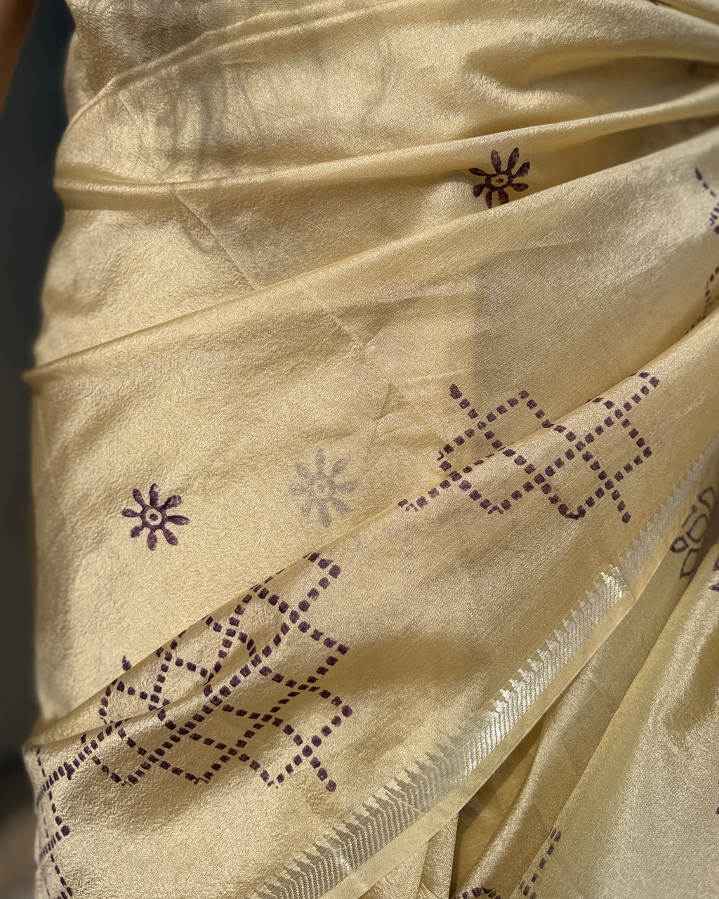Nina | Cream Banana Silk Saree