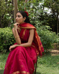 Aalta | Rani Pink Maheshwari Saree