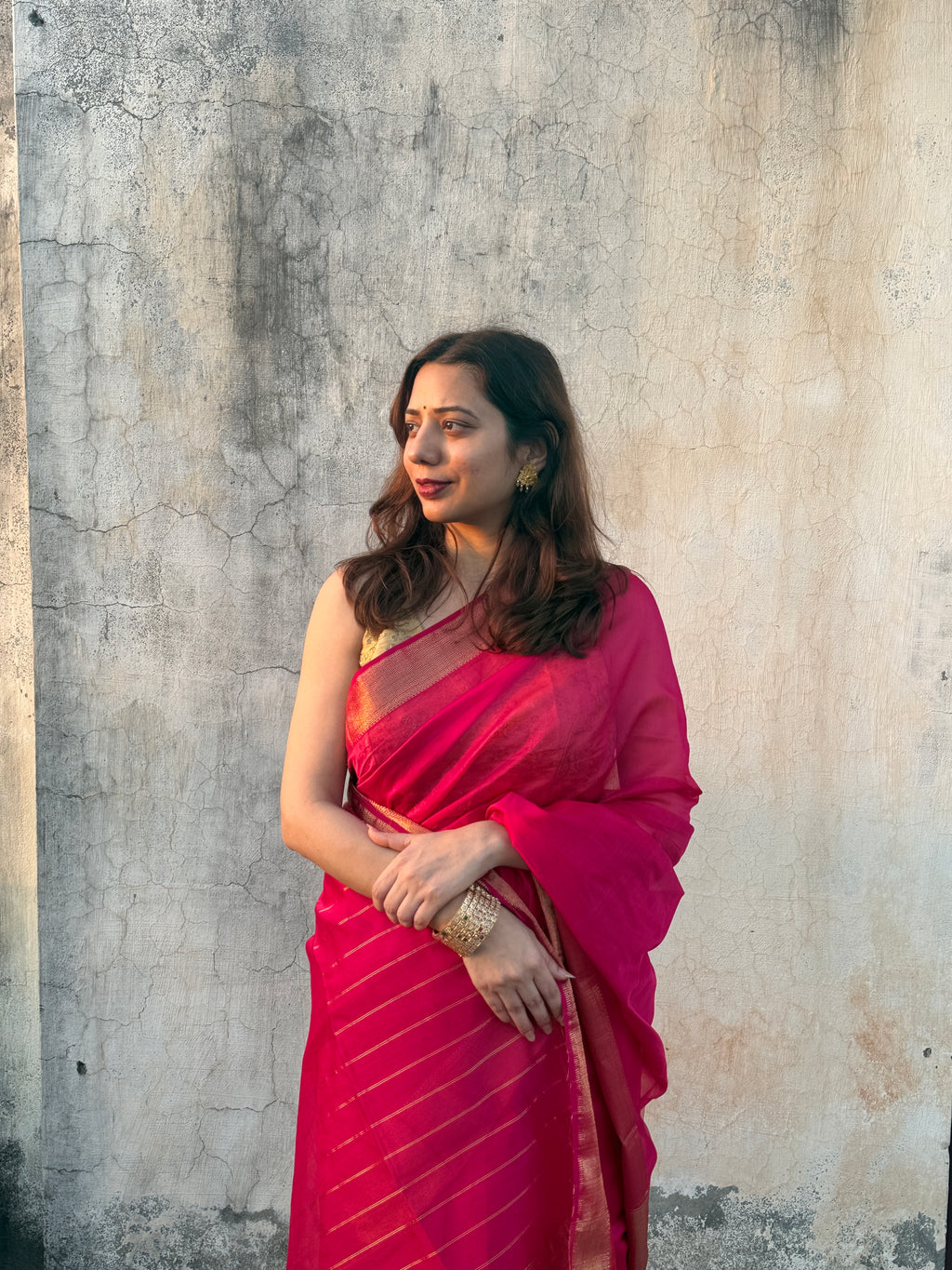 Raani | Magenta Maheshwari Saree