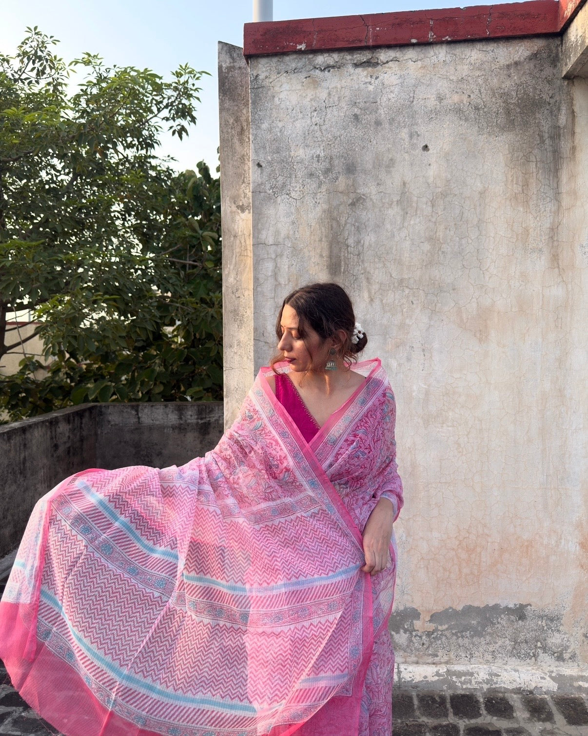 Nikki | Printed Kota Doria Saree (without blouse piece)