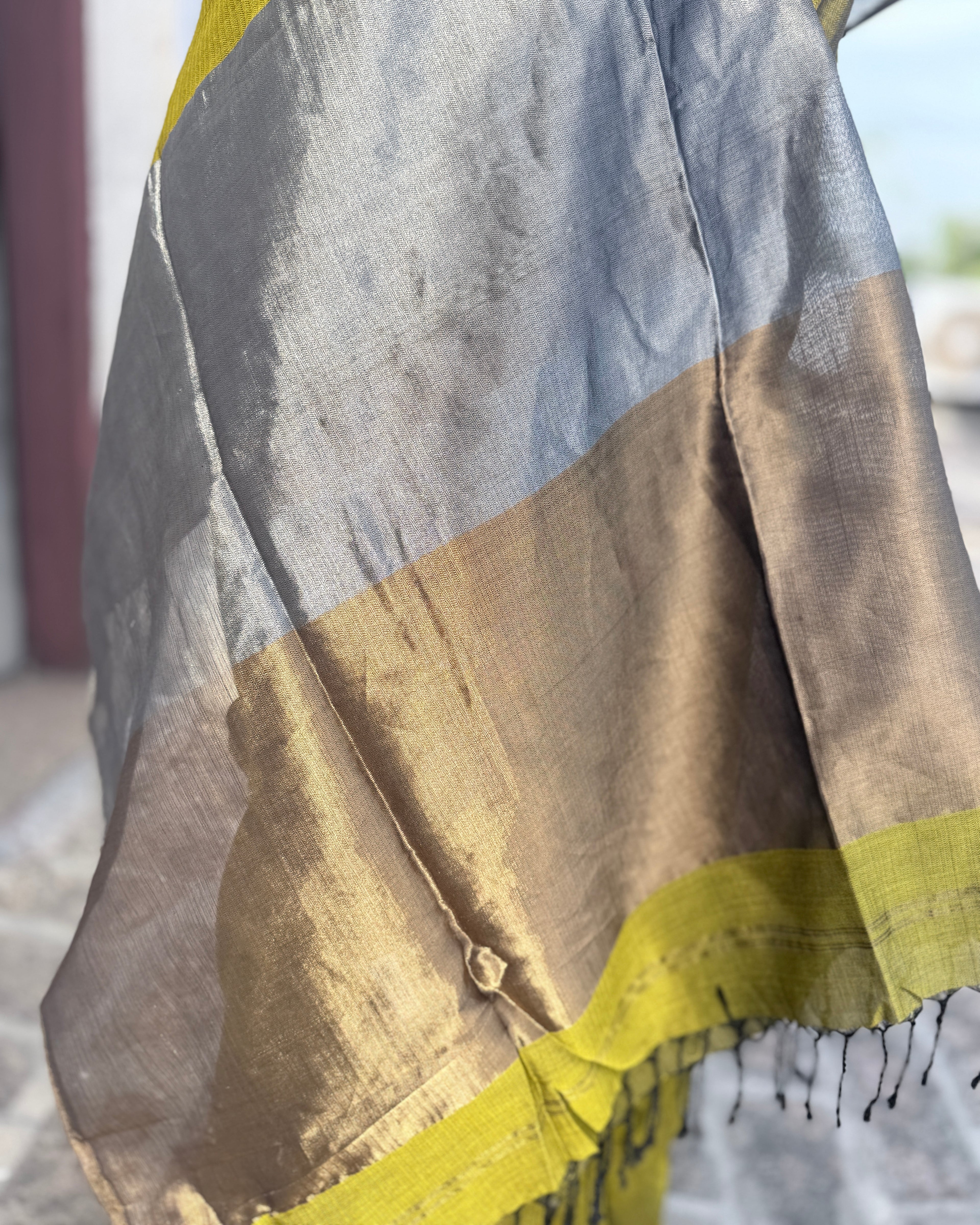 Kaya | Green Twill Woven Maheshwari Saree