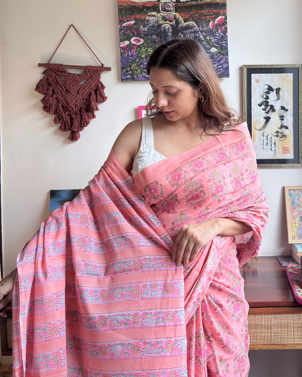 Neeti | Hand Block Printed Cotton Saree