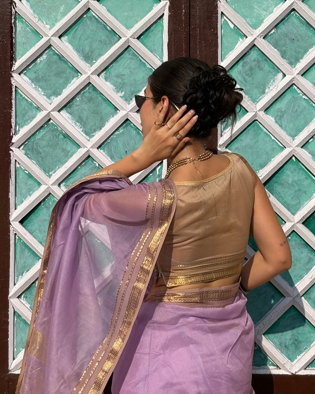 Lily | Purple Maheshwari Saree