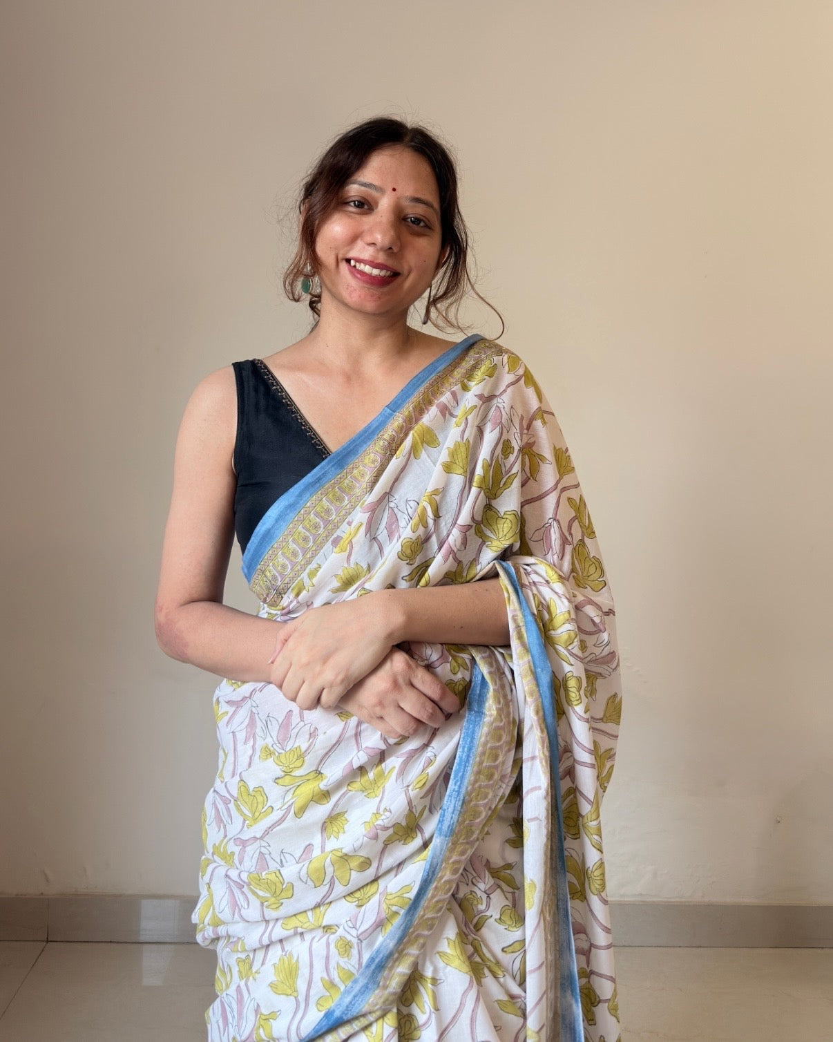 Dia | Hand Block Printed Cotton Saree