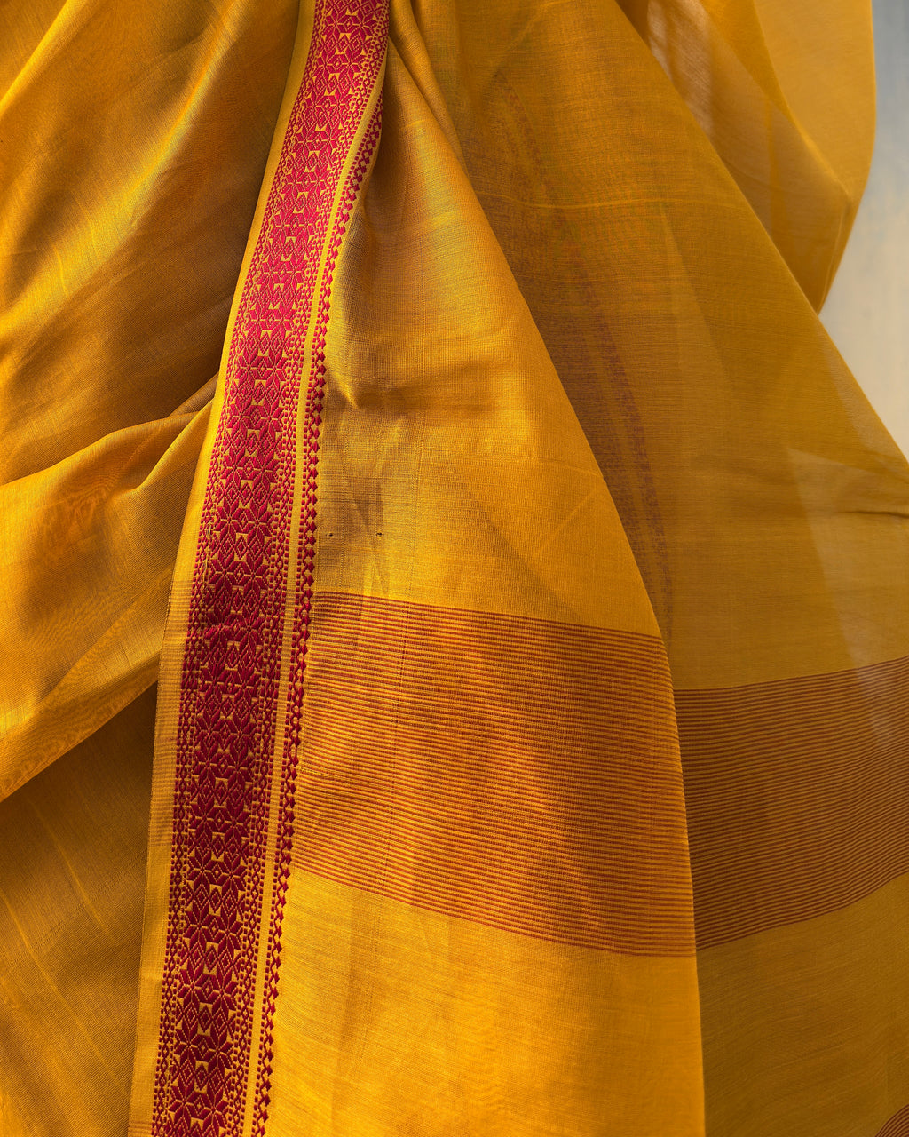 Chameli | Marigold Yellow Maheshwari Saree