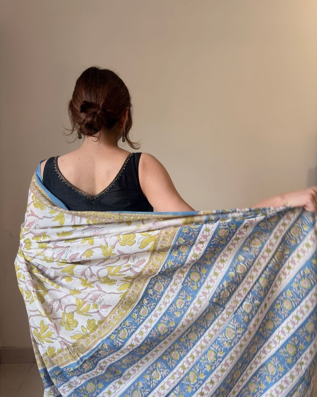 Dia | Hand Block Printed Cotton Saree