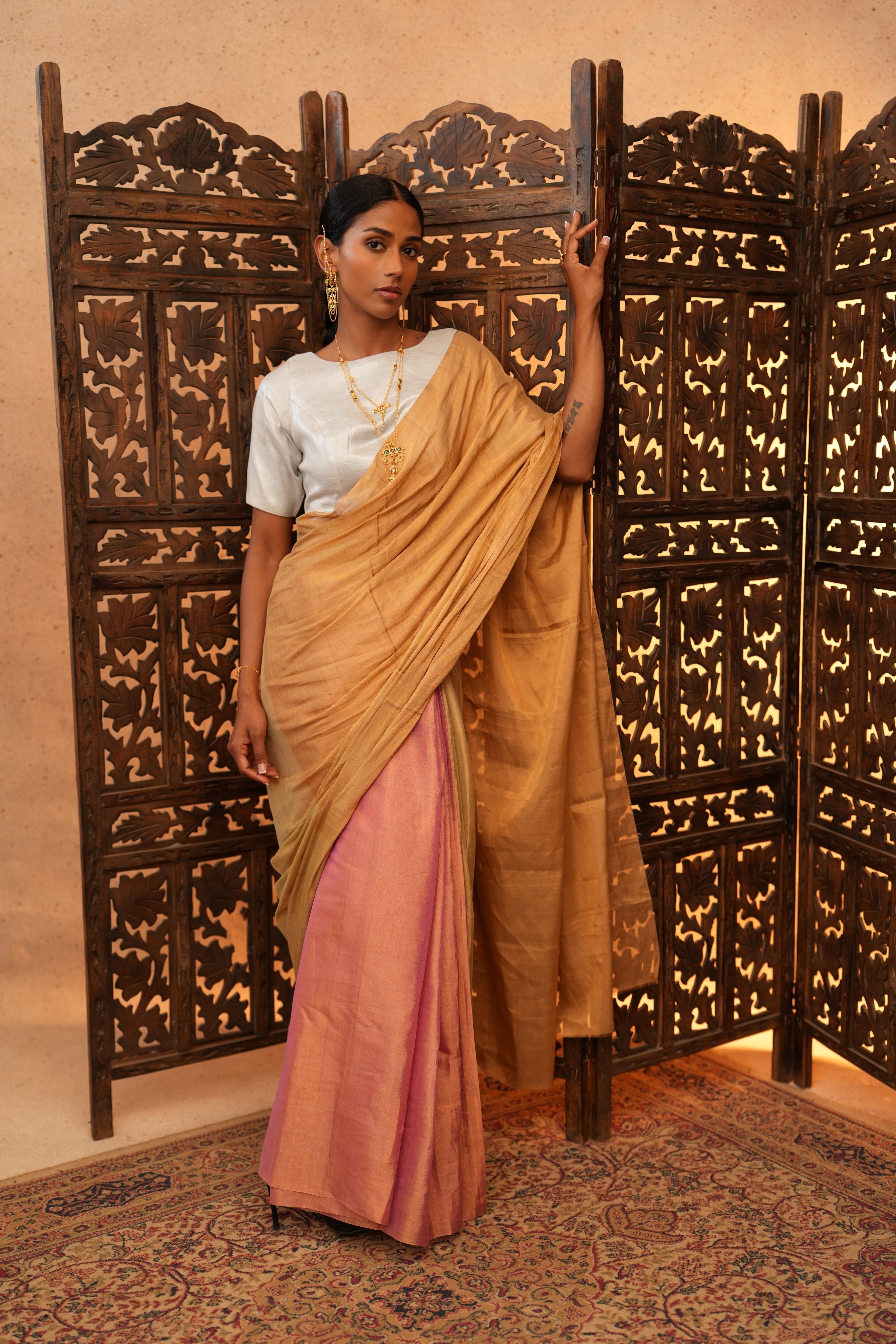 Pista | Chanderi Tissue Saree