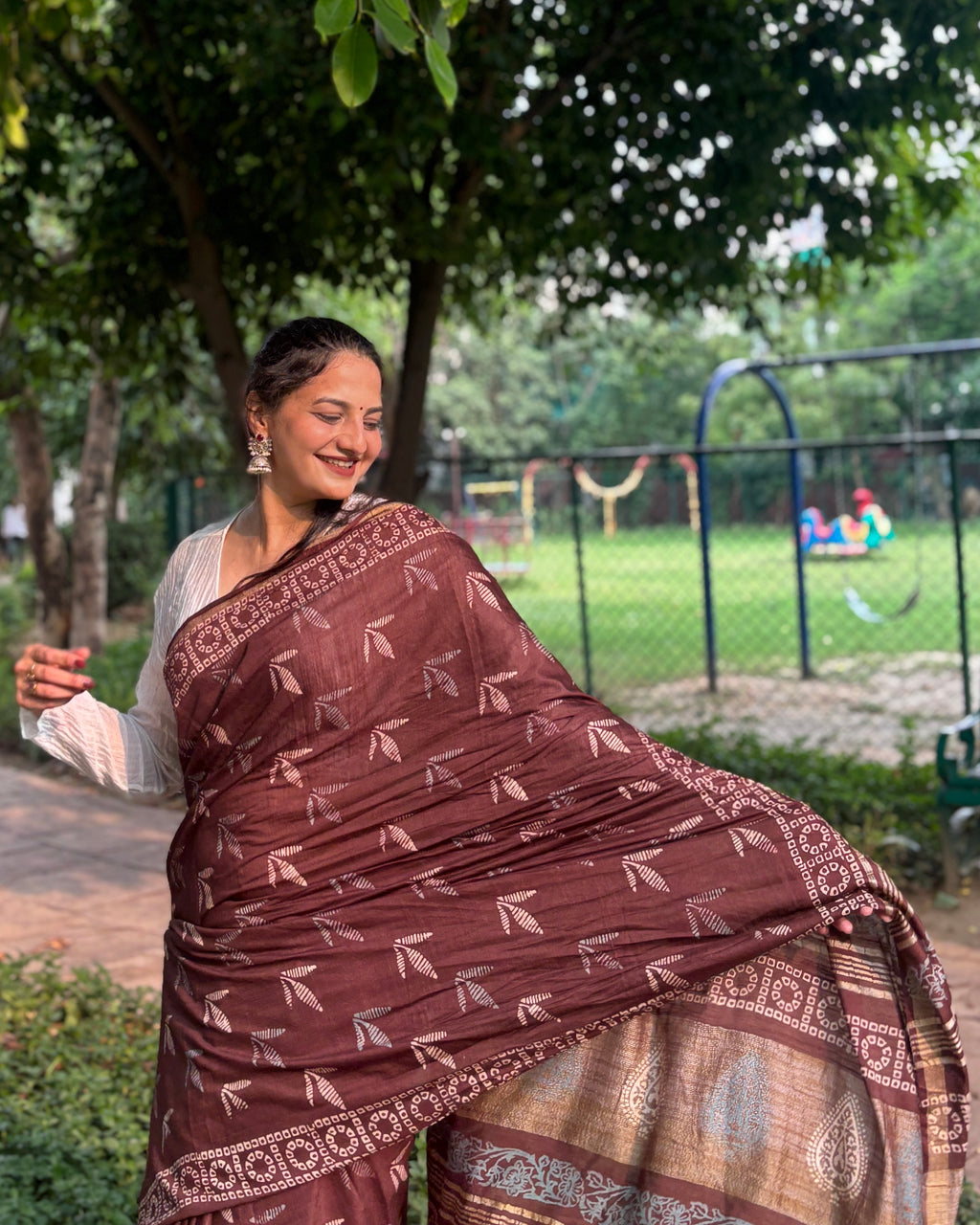 Manjari | Hand Block Printed Cotton Saree