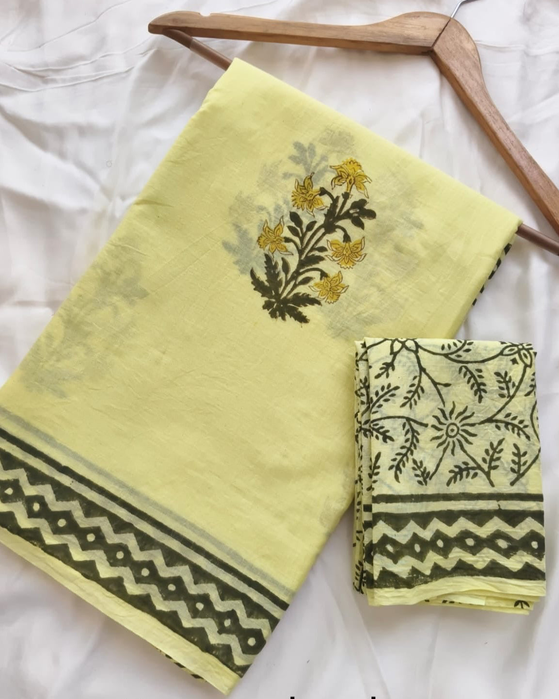 Dopahari | Hand Block Printed Cotton Saree