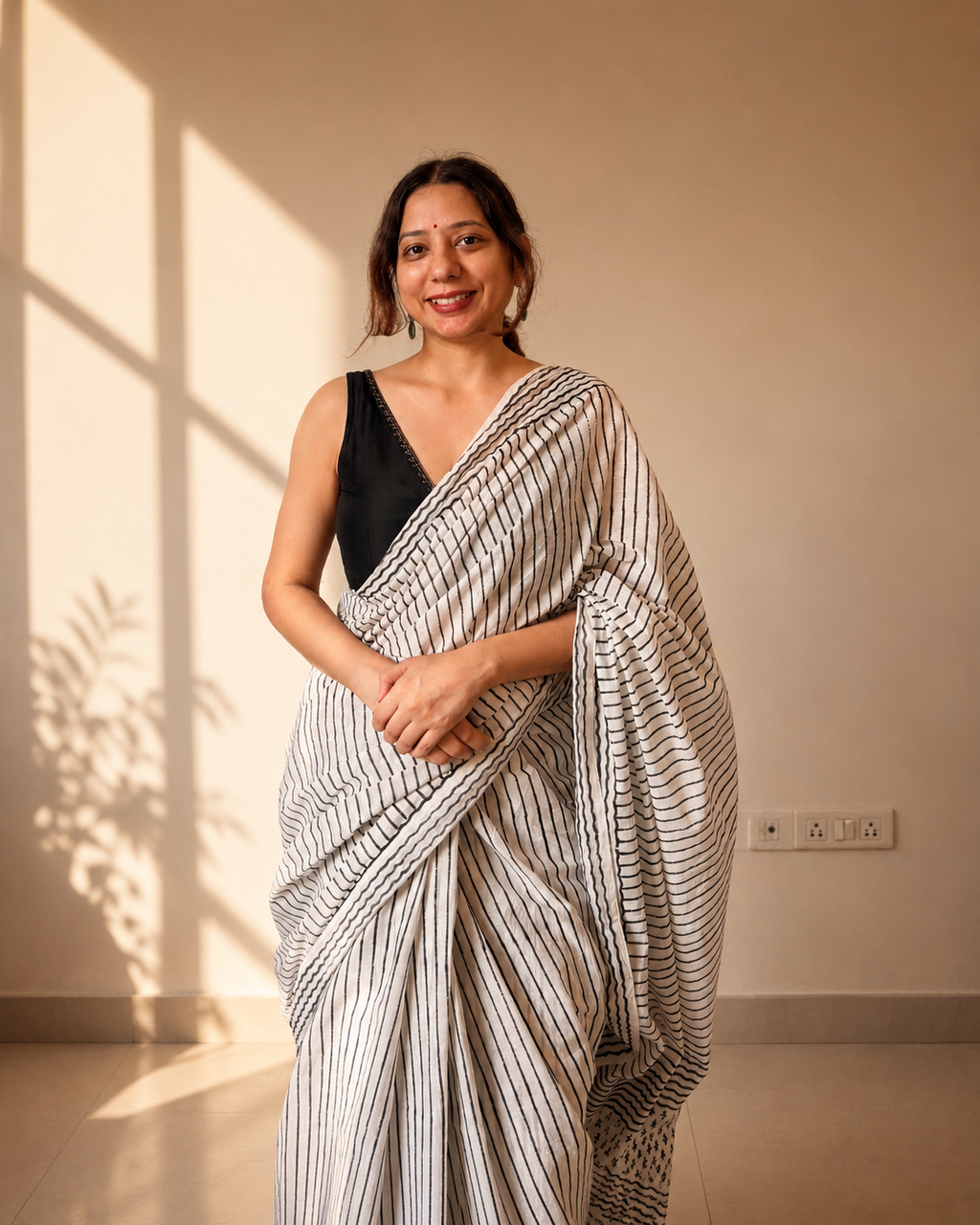 Riya | Hand Block Printed Cotton Saree