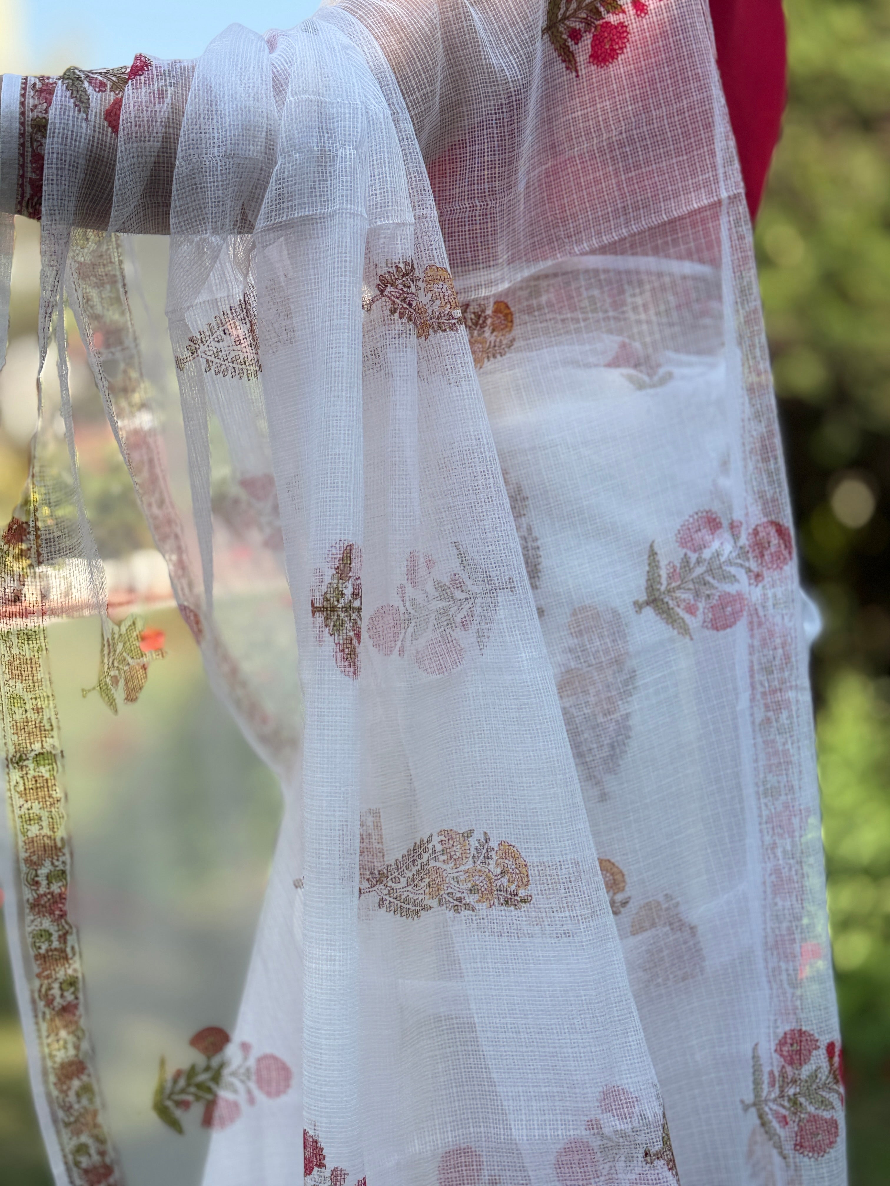 Baagh | Printed Kota Doria Saree
