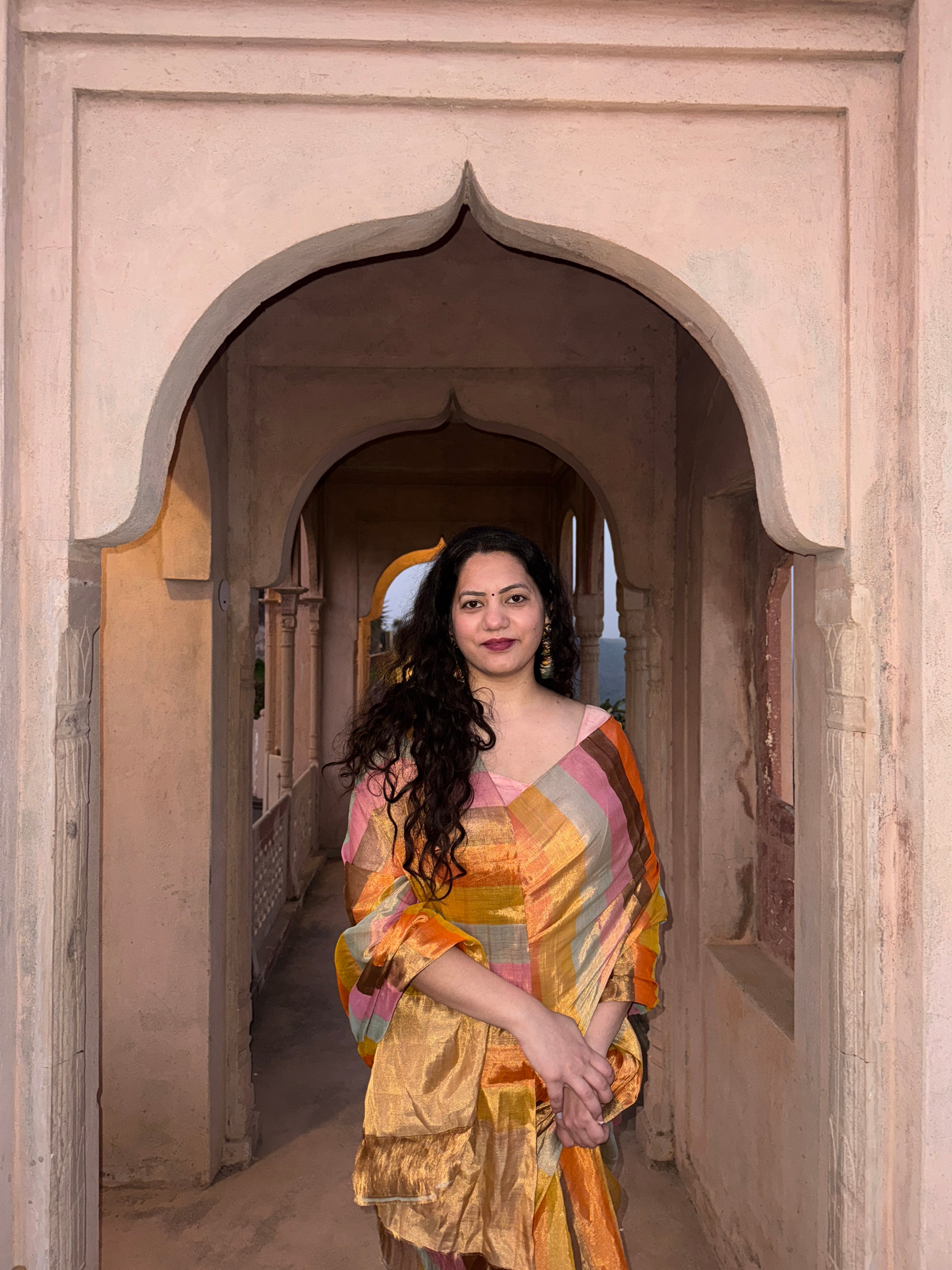 Chamak | Striped Chanderi Tissue Saree